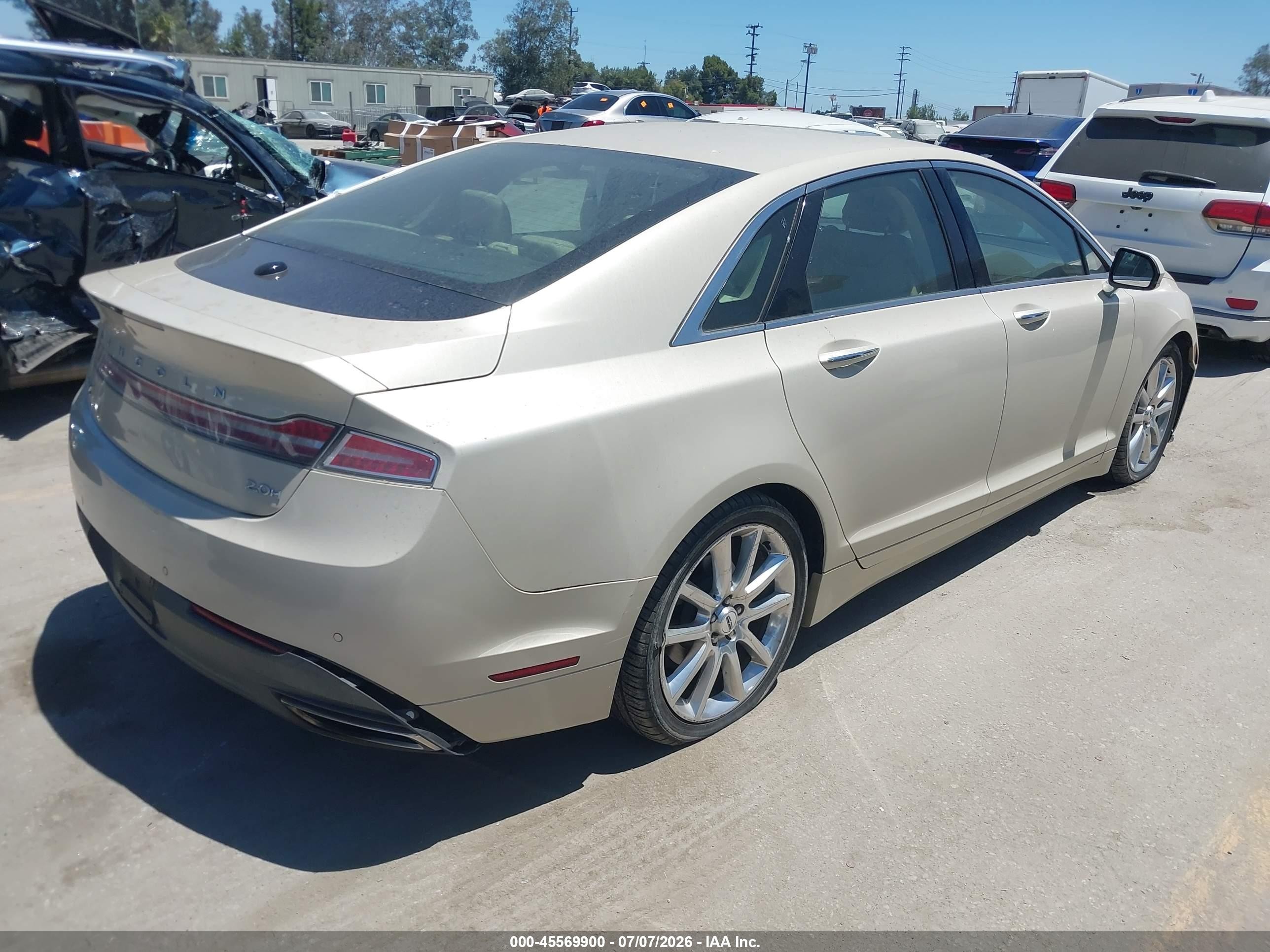 2015 Lincoln Mkz Hybrid   Beige vin: 3LN6L2LU8FR604881