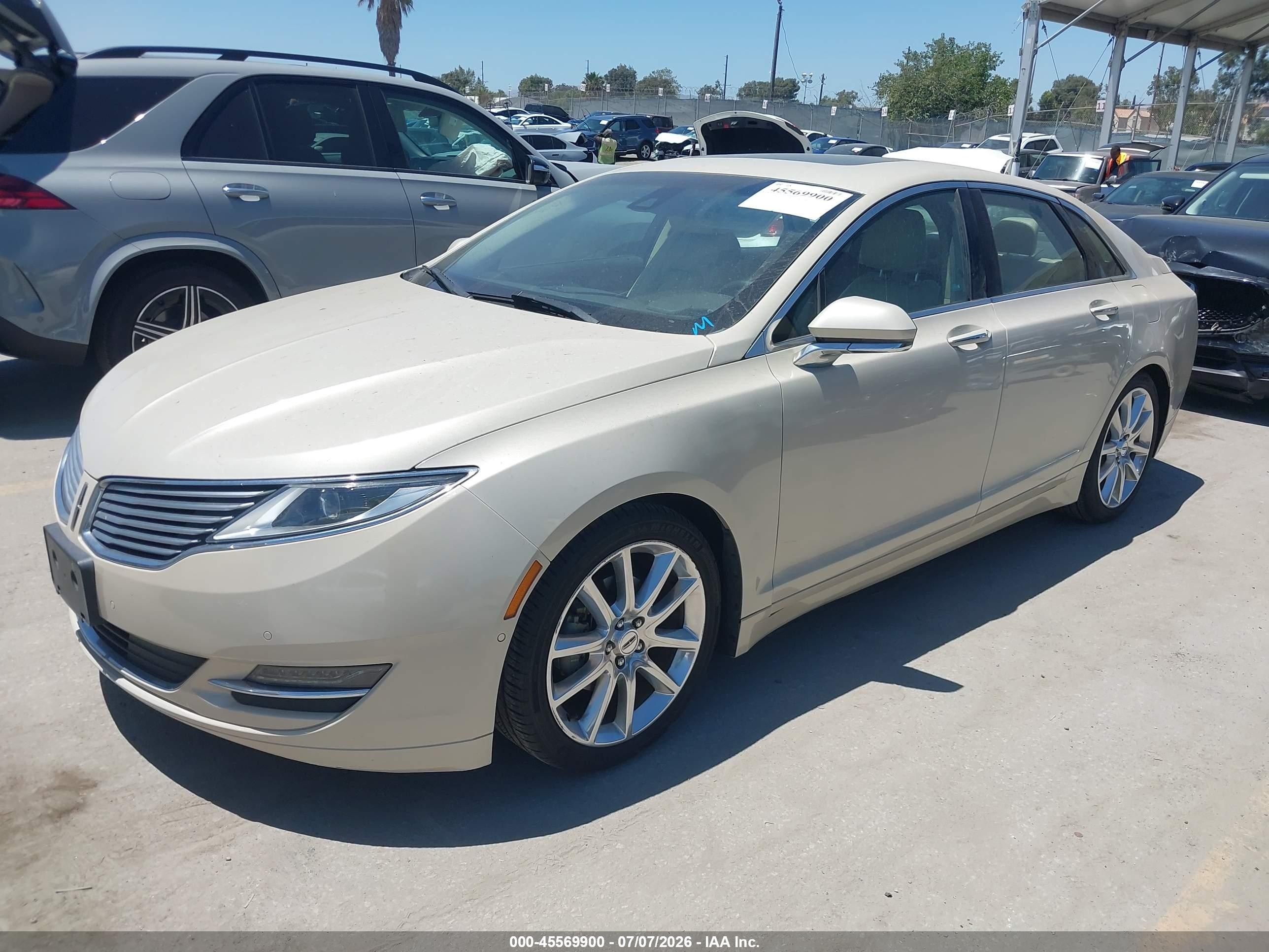 2015 Lincoln Mkz Hybrid   Beige vin: 3LN6L2LU8FR604881
