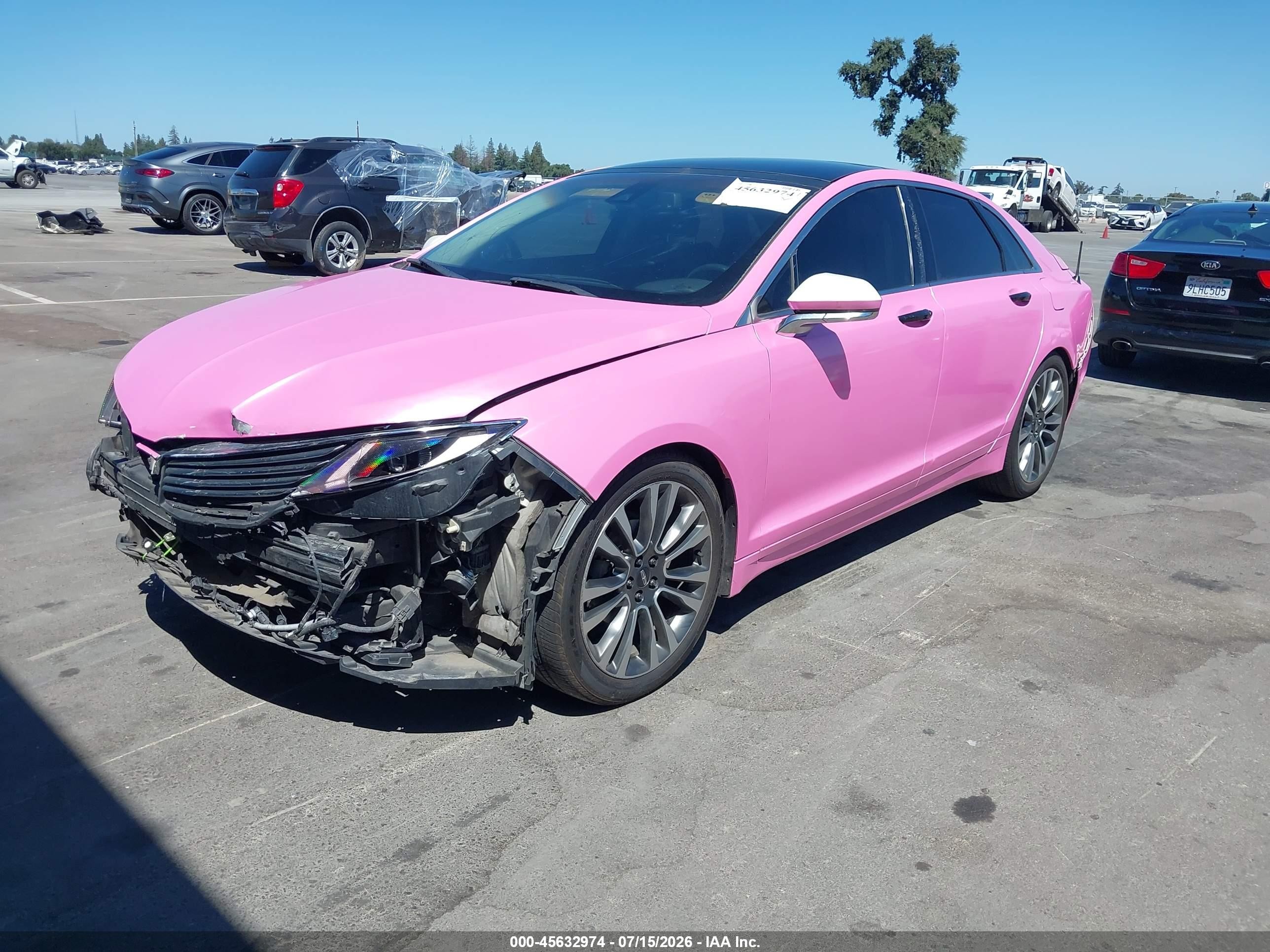 2013 Lincoln Mkz Hybrid   Pink vin: 3LN6L2LU9DR822387