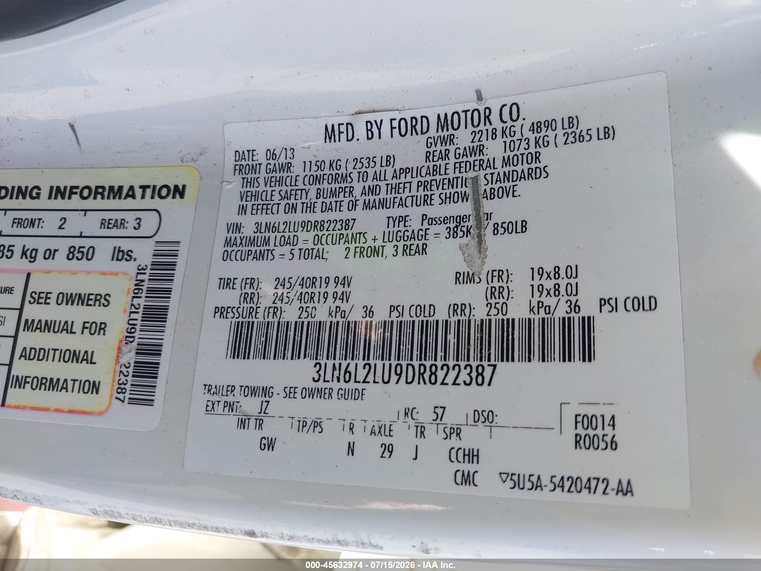 2013 Lincoln Mkz Hybrid   Pink vin: 3LN6L2LU9DR822387