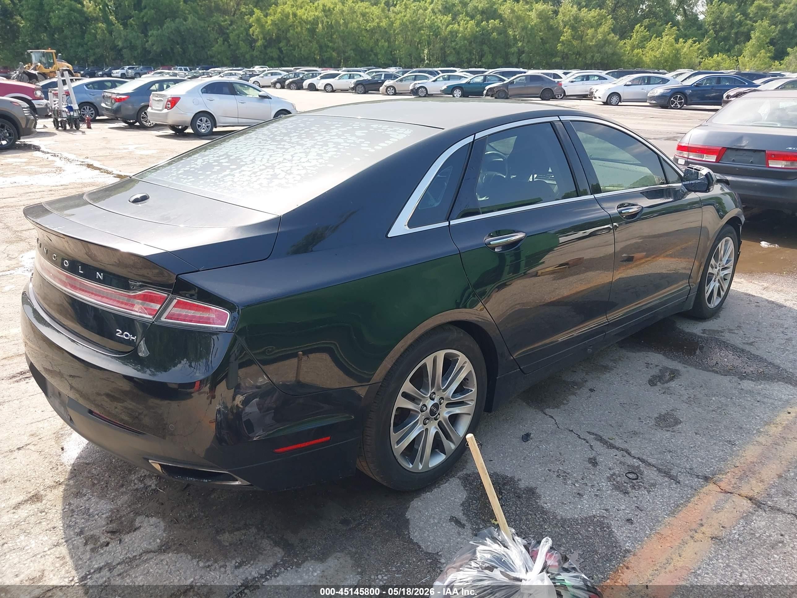 2013 Lincoln Mkz Hybrid   Black vin: 3LN6L2LU9DR828402