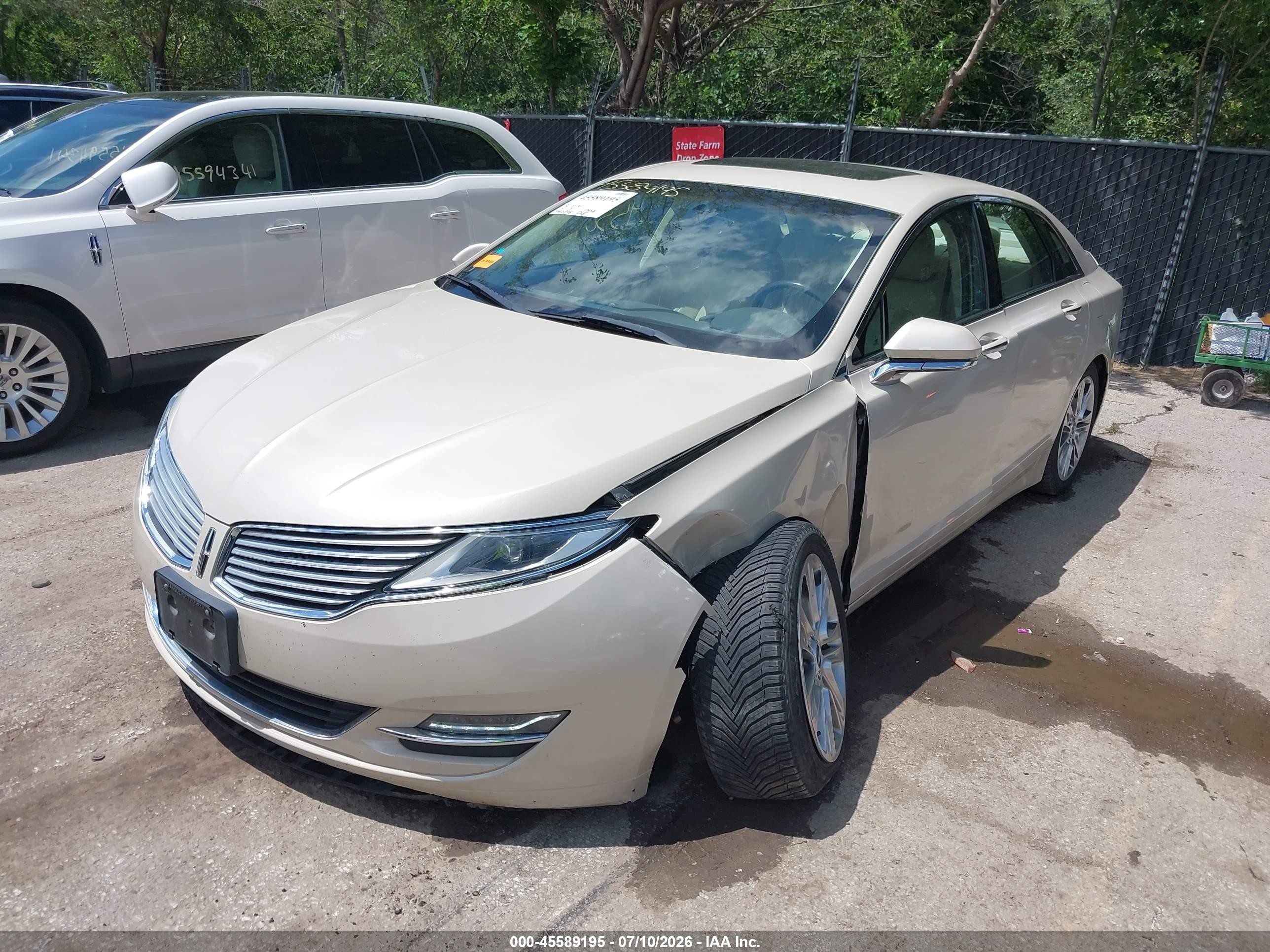 2014 Lincoln Mkz Hybrid   Beige vin: 3LN6L2LU9ER800813