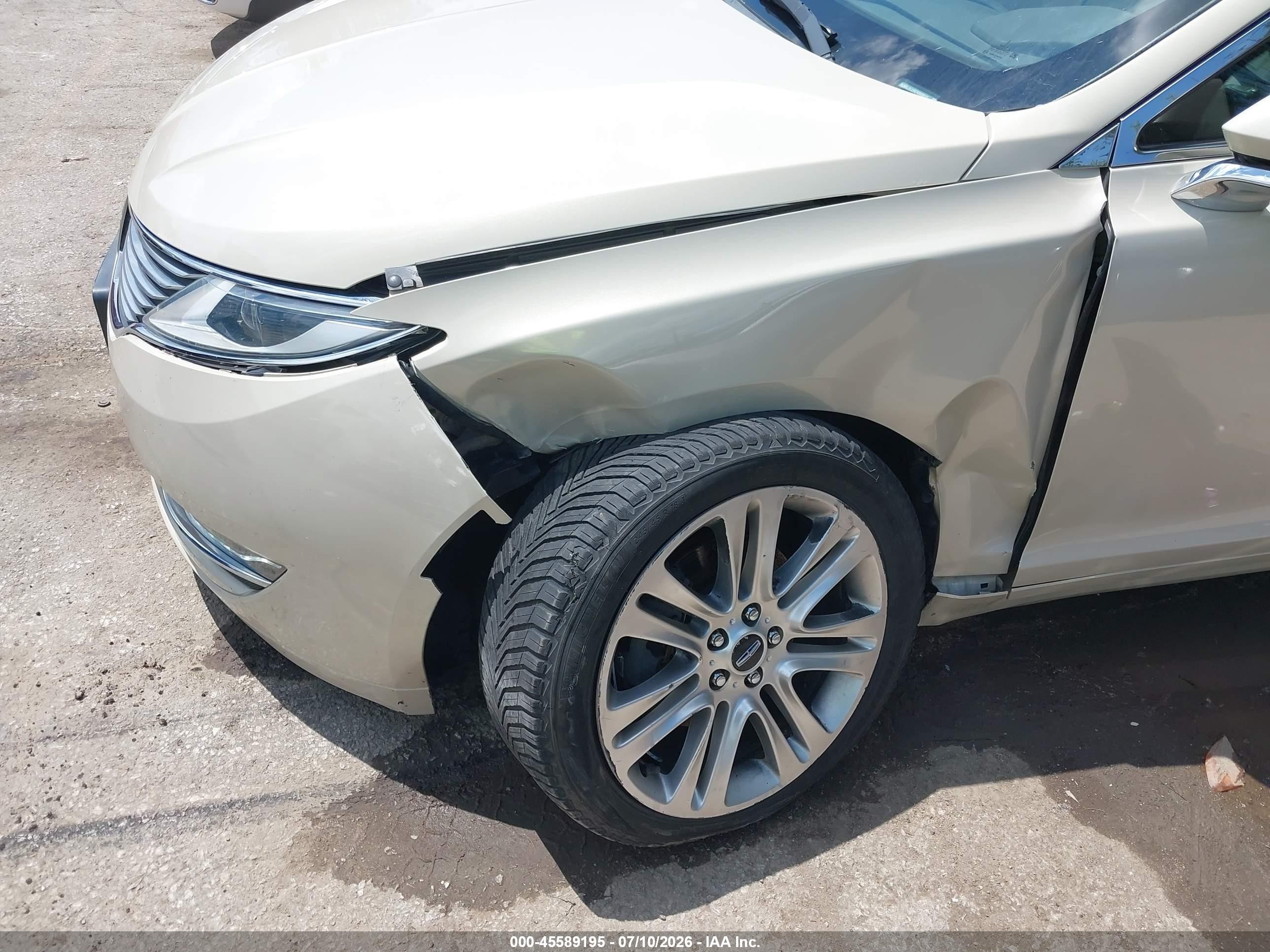2014 Lincoln Mkz Hybrid   Beige vin: 3LN6L2LU9ER800813