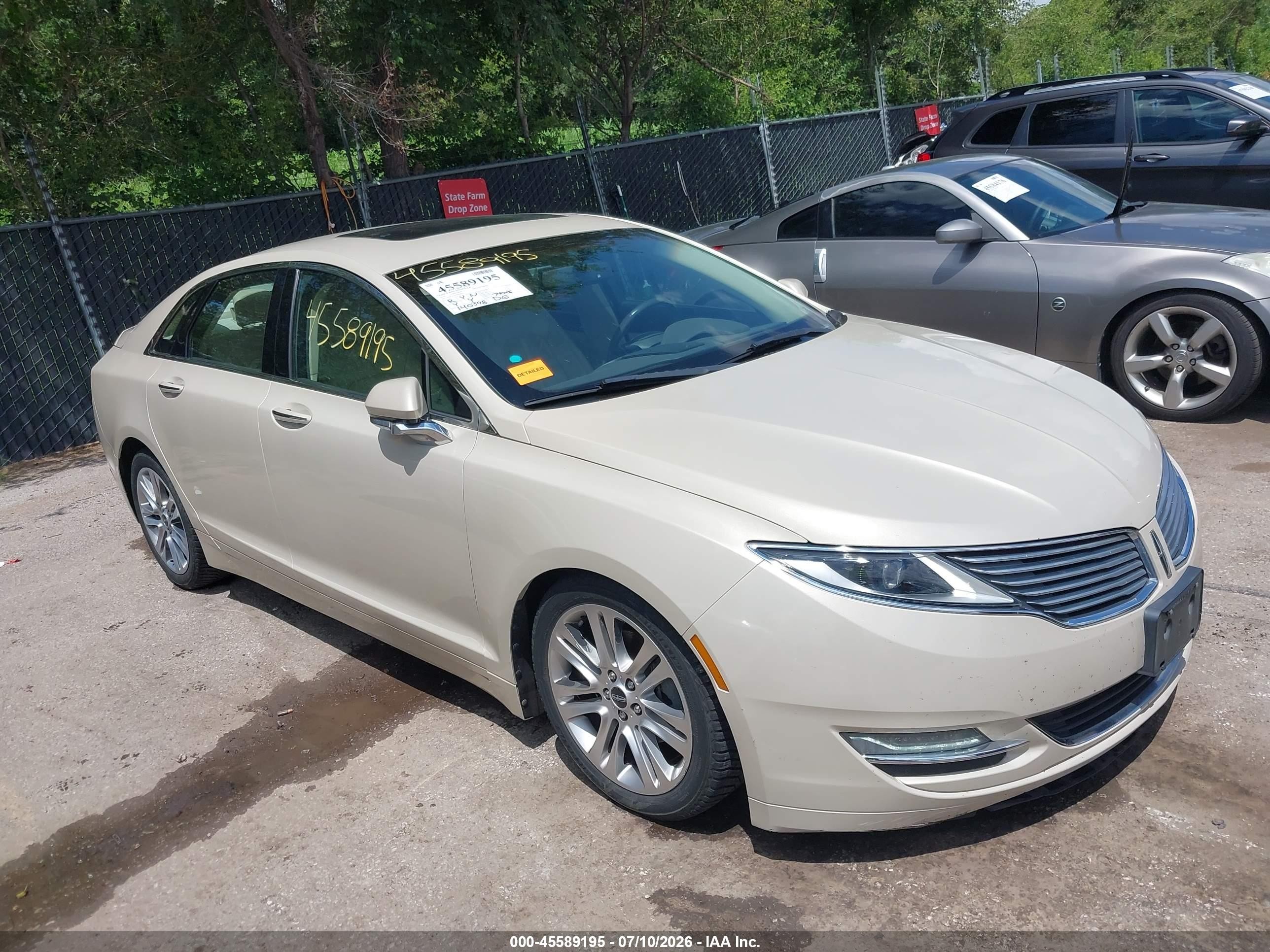 2014 Lincoln Mkz Hybrid   Beige vin: 3LN6L2LU9ER800813