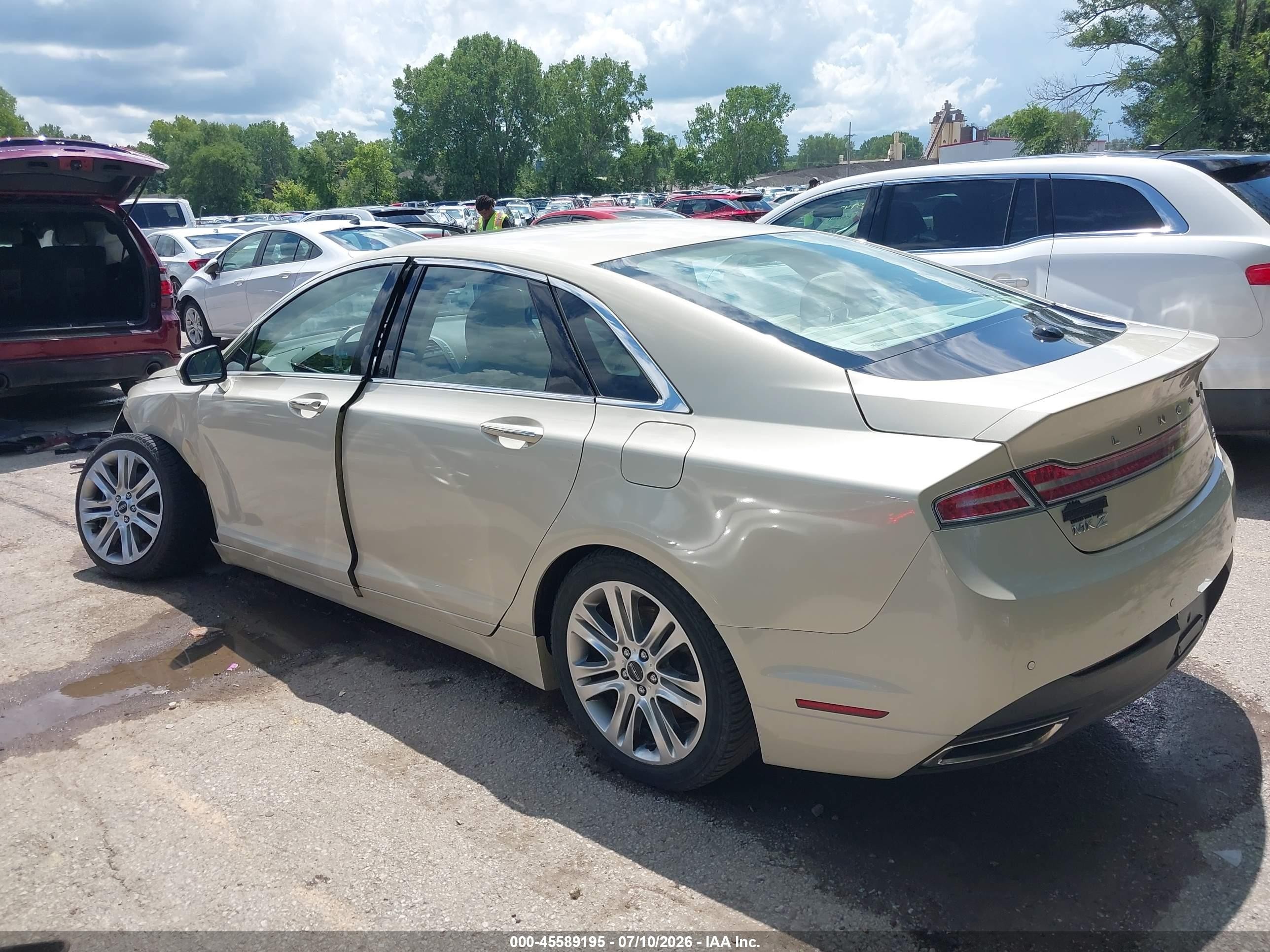 2014 Lincoln Mkz Hybrid   Beige vin: 3LN6L2LU9ER800813