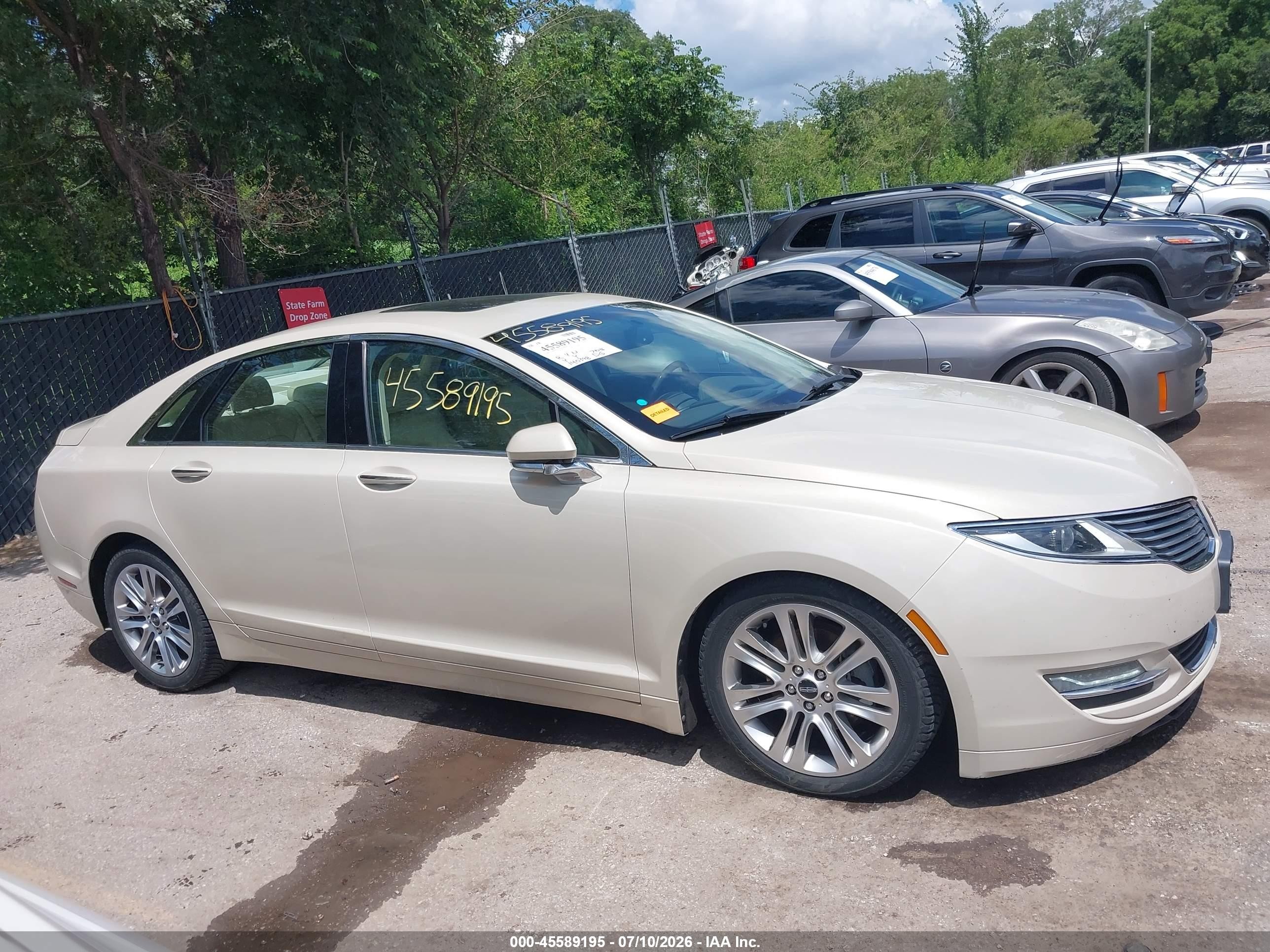 2014 Lincoln Mkz Hybrid   Beige vin: 3LN6L2LU9ER800813