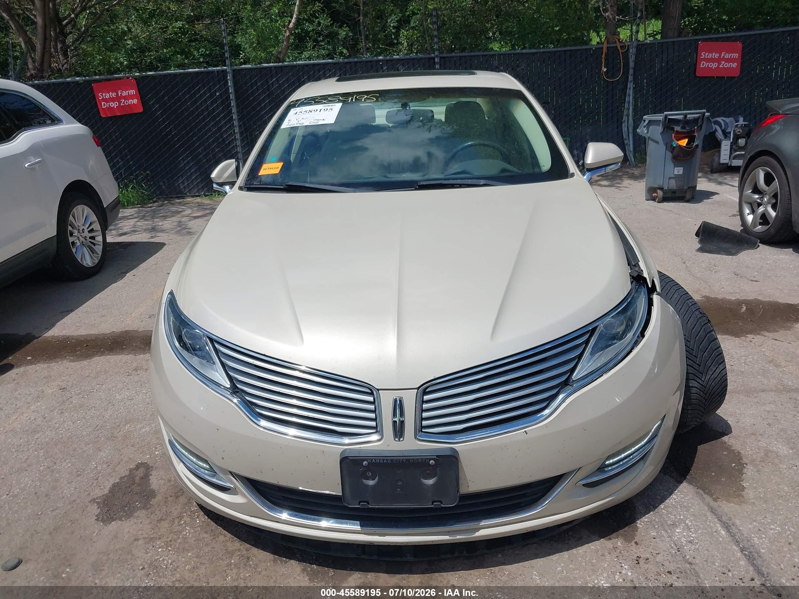 2014 Lincoln Mkz Hybrid   Beige vin: 3LN6L2LU9ER800813