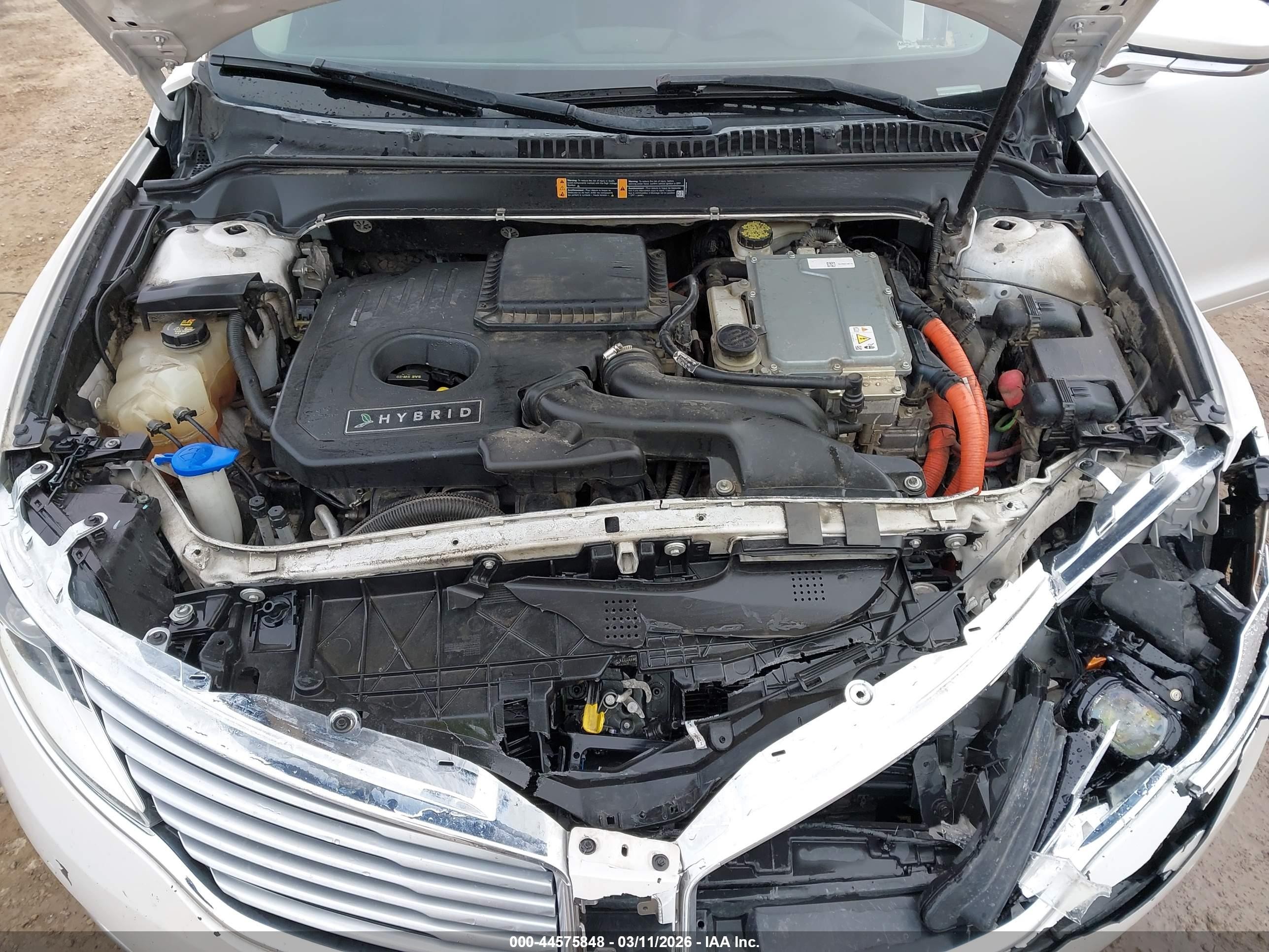 2014 Lincoln Mkz Hybrid White vin: 3LN6L2LU9ER809821