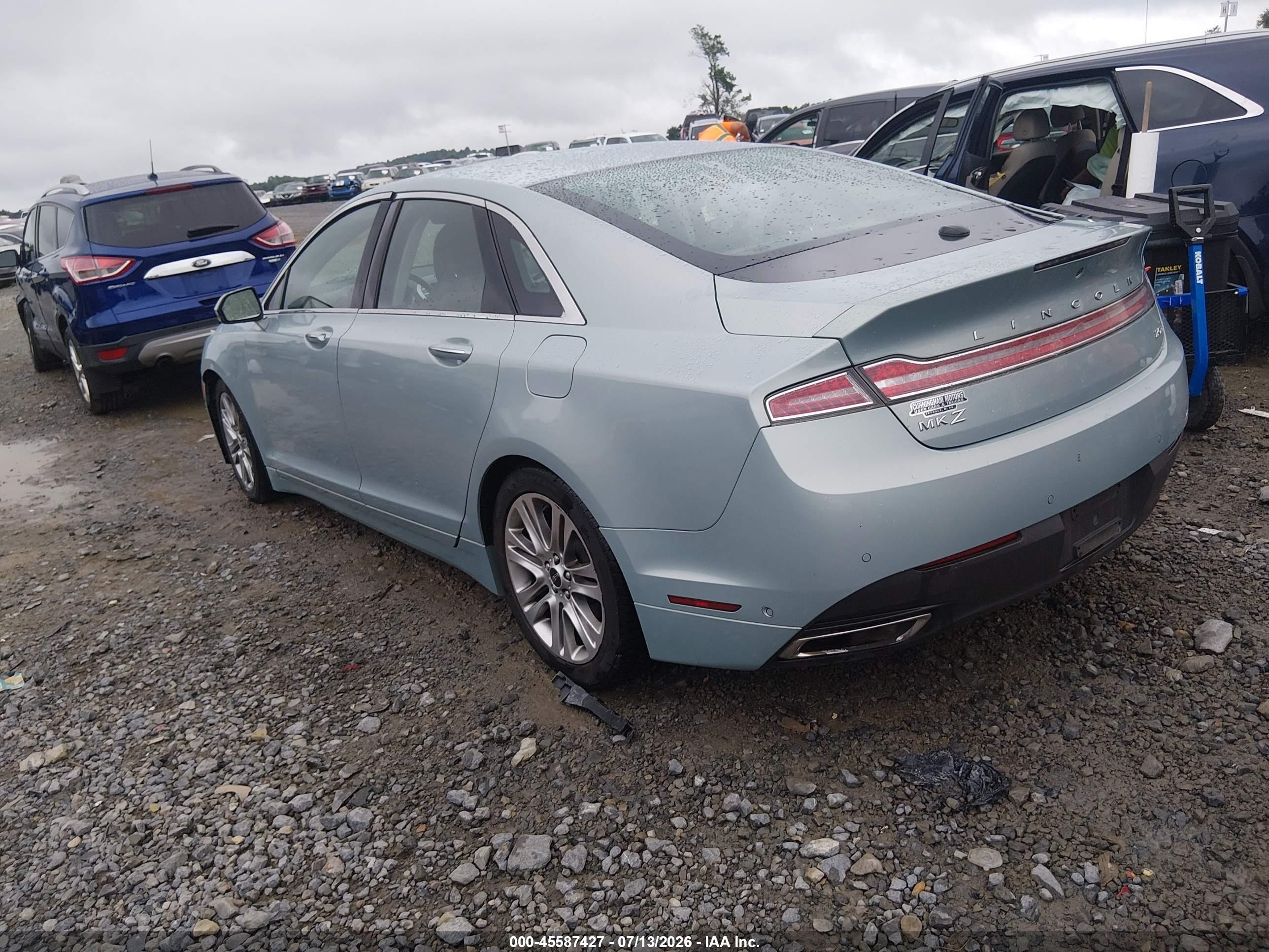 2013 Lincoln Mkz Hybrid   Blue vin: 3LN6L2LUXDR806179