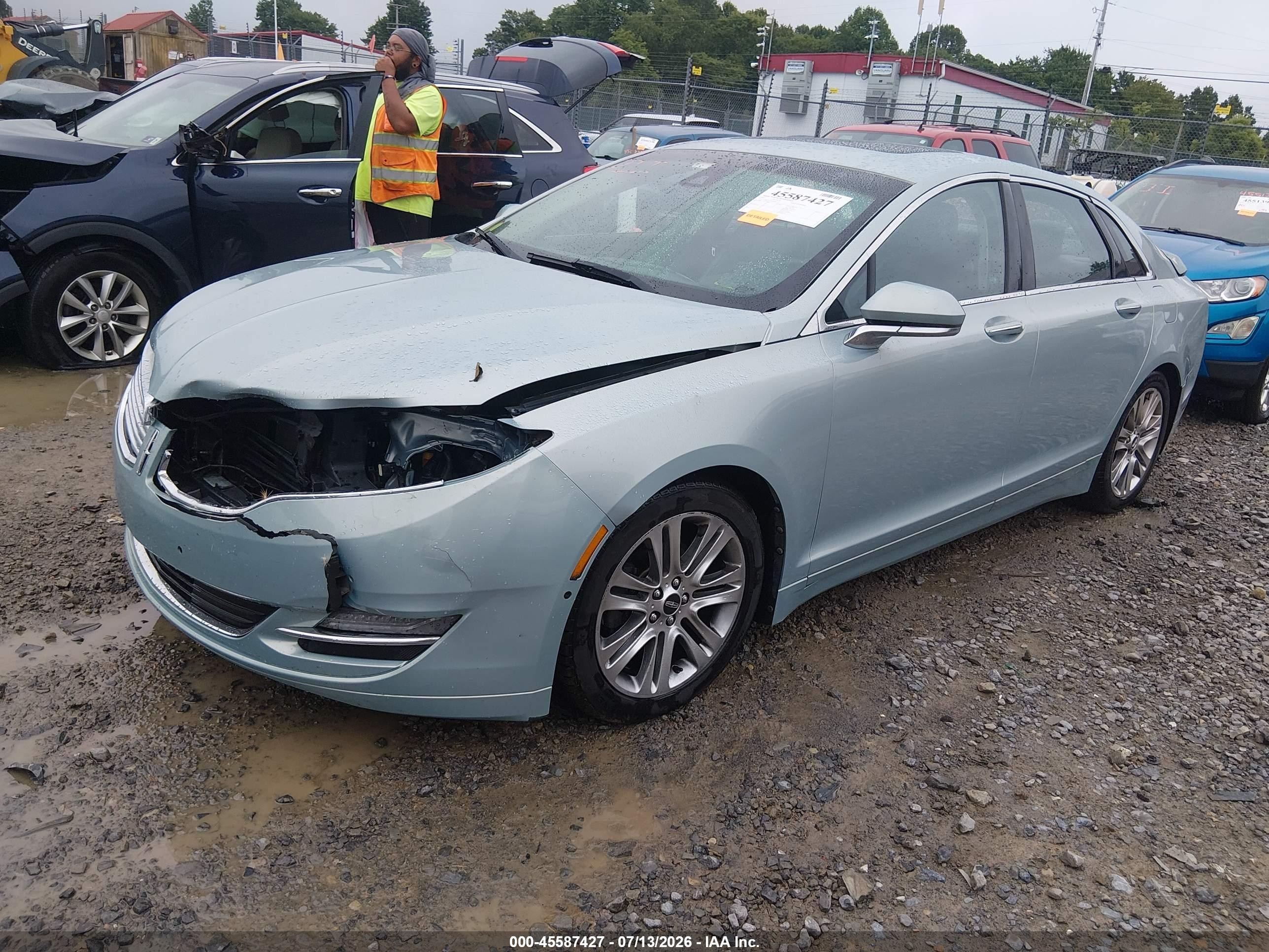 2013 Lincoln Mkz Hybrid   Blue vin: 3LN6L2LUXDR806179