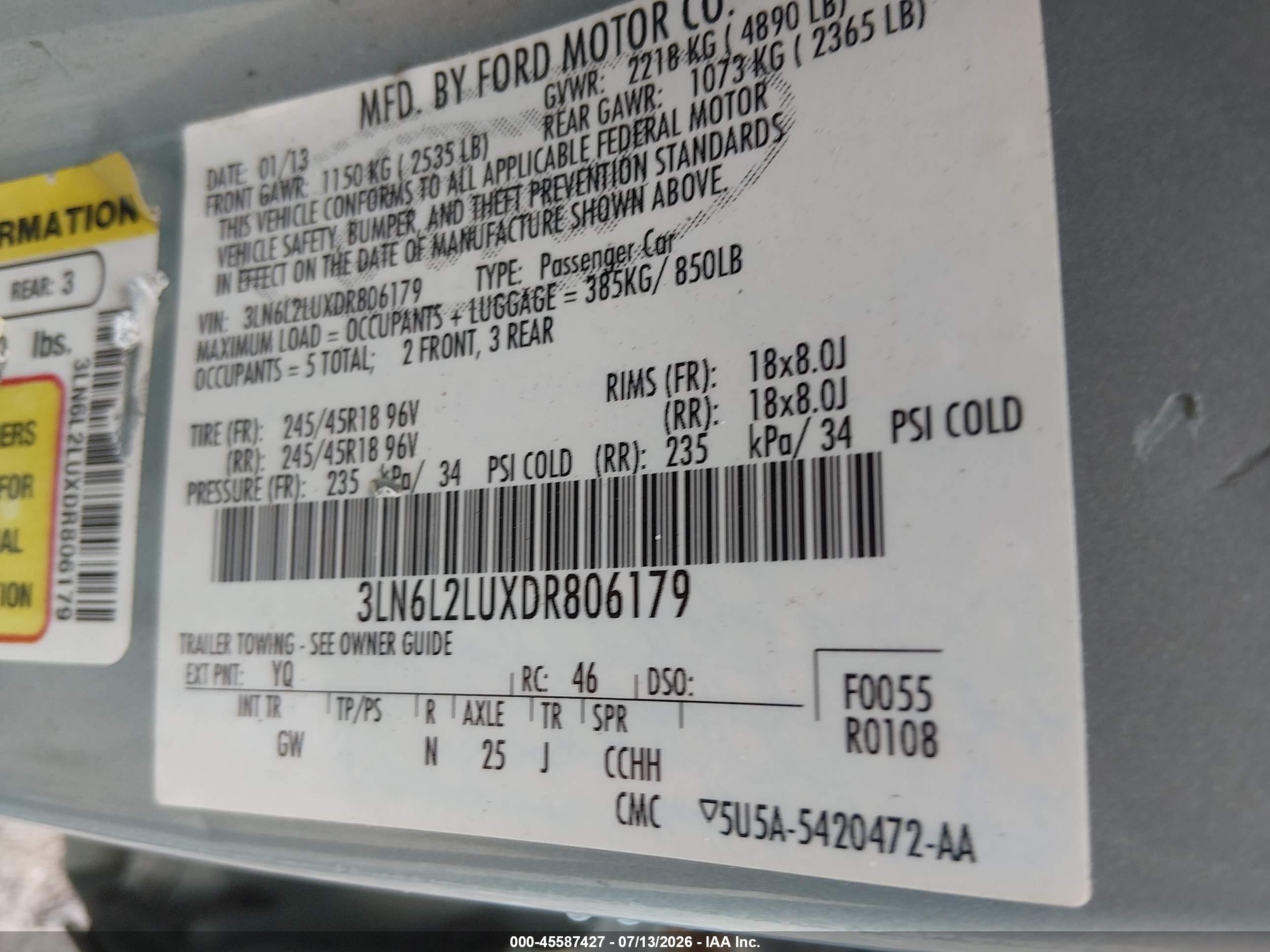 2013 Lincoln Mkz Hybrid   Blue vin: 3LN6L2LUXDR806179