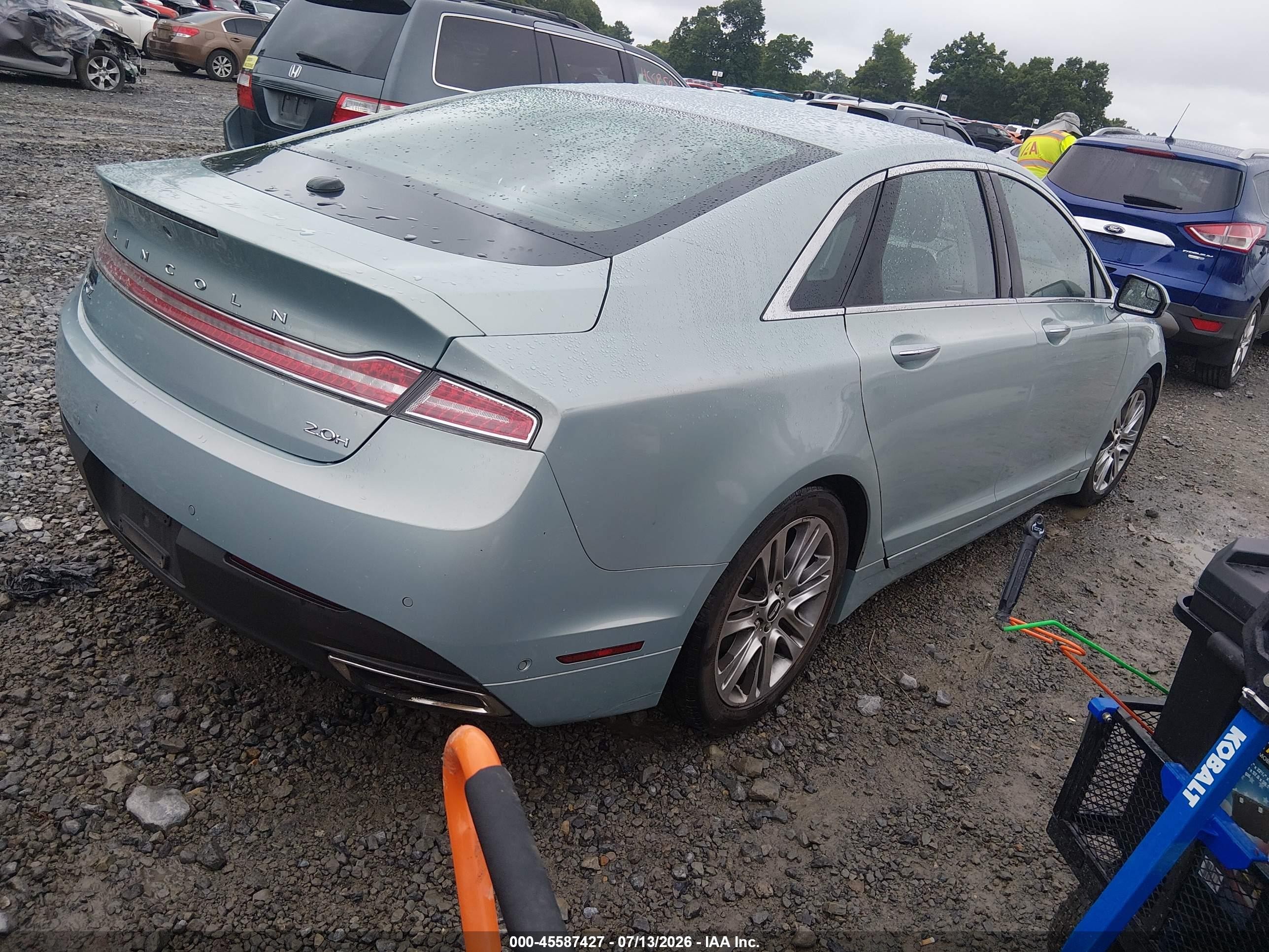 2013 Lincoln Mkz Hybrid   Blue vin: 3LN6L2LUXDR806179