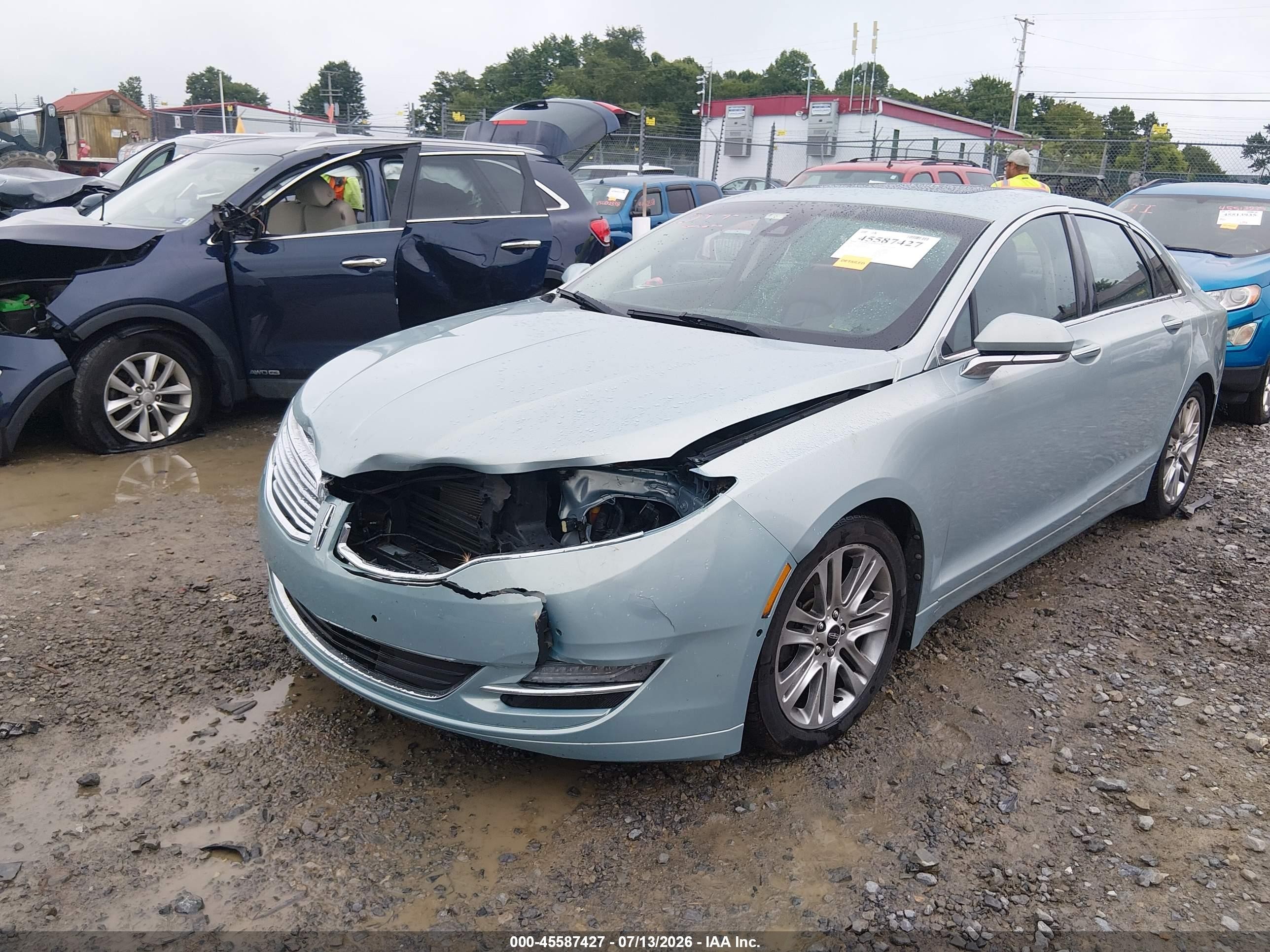 2013 Lincoln Mkz Hybrid   Blue vin: 3LN6L2LUXDR806179