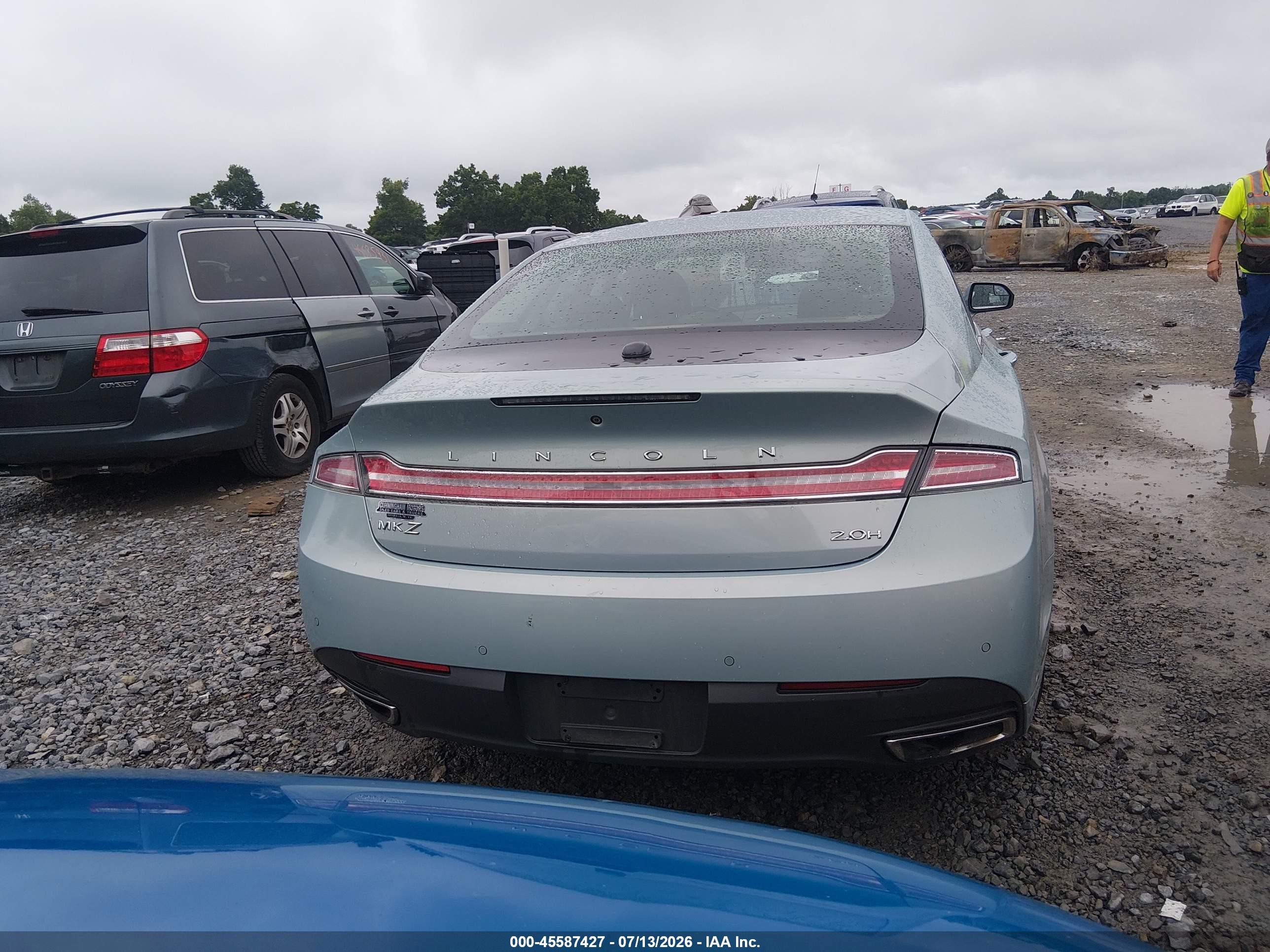 2013 Lincoln Mkz Hybrid   Blue vin: 3LN6L2LUXDR806179