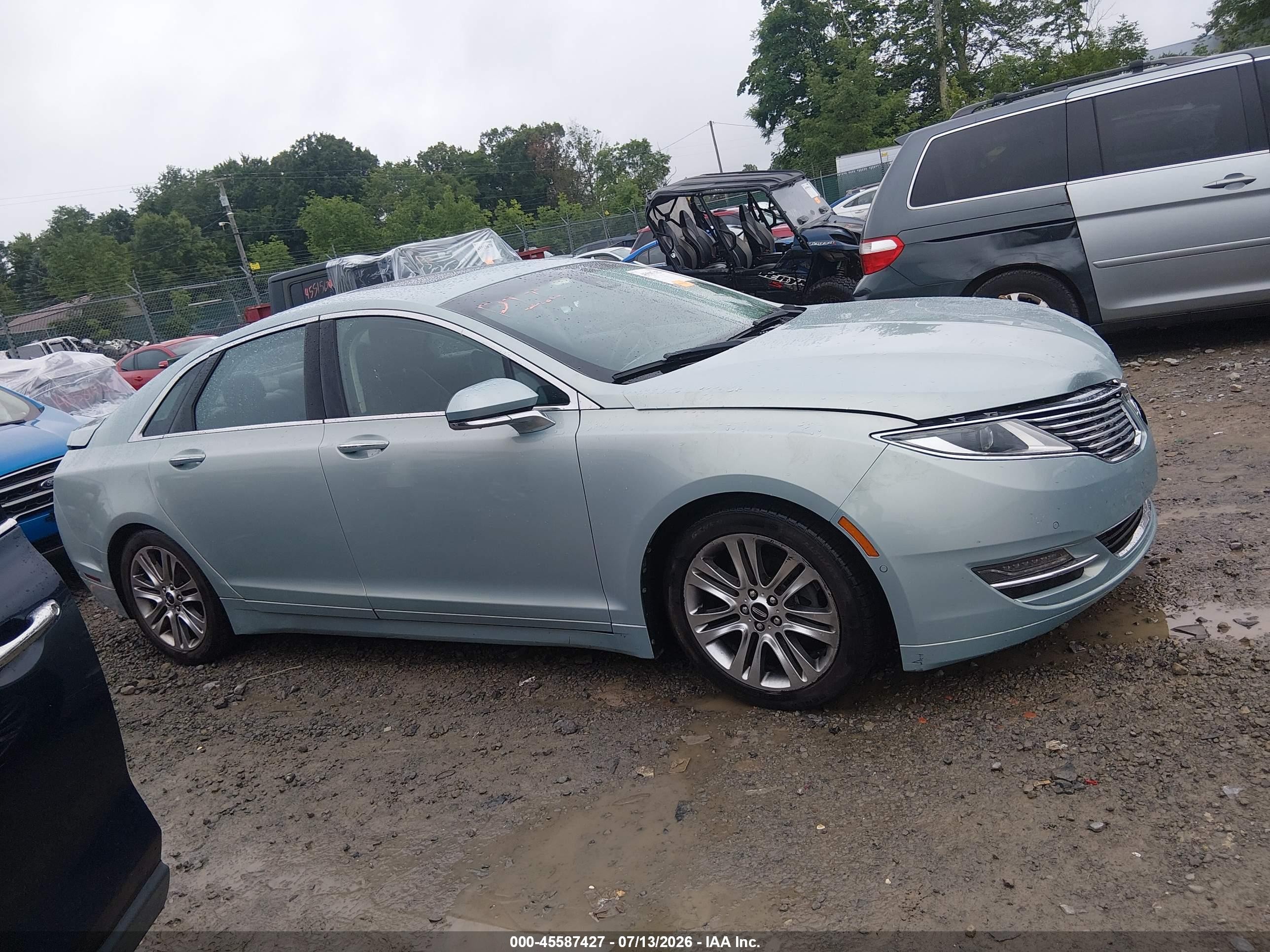 2013 Lincoln Mkz Hybrid   Blue vin: 3LN6L2LUXDR806179