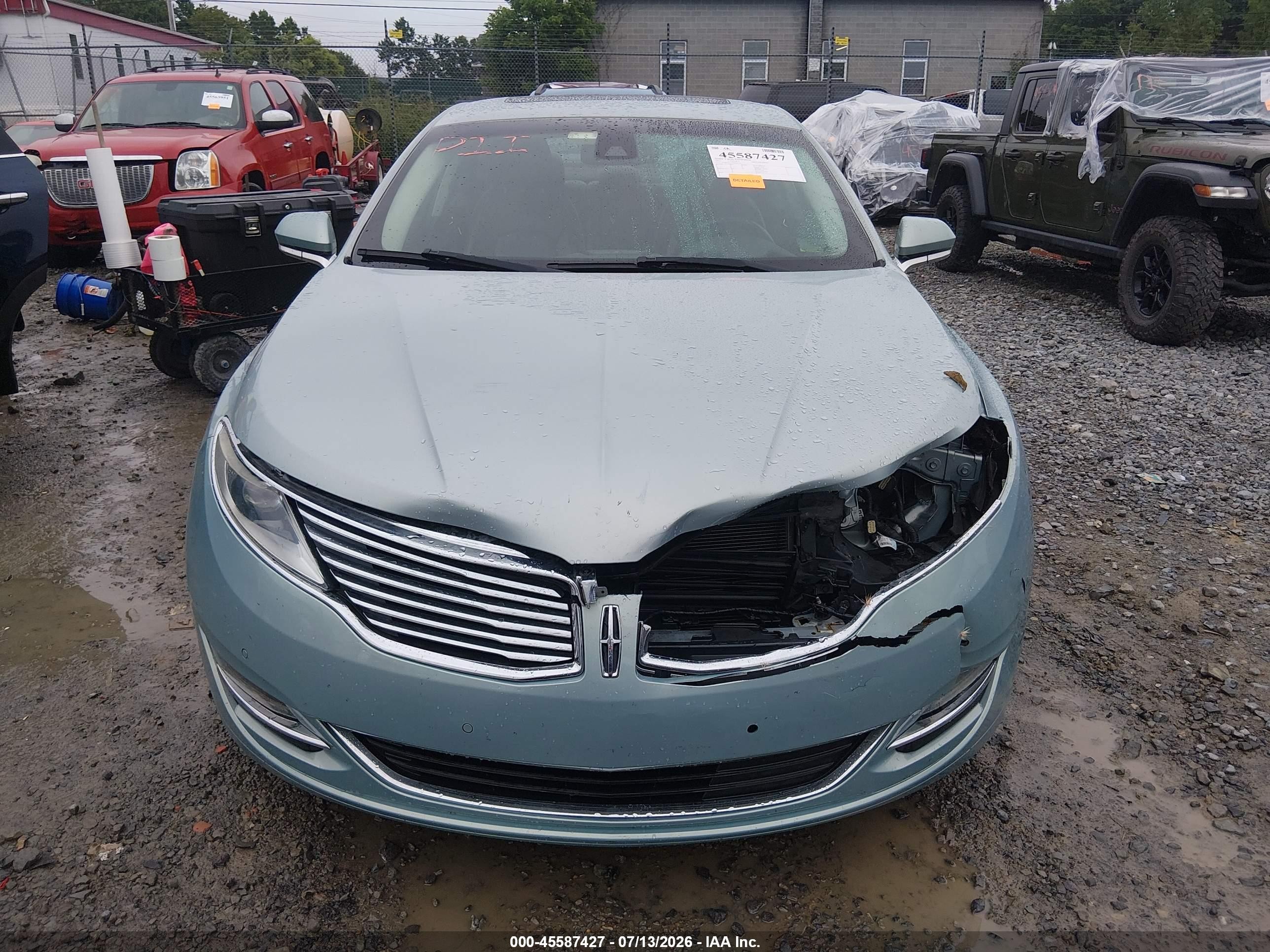 2013 Lincoln Mkz Hybrid   Blue vin: 3LN6L2LUXDR806179