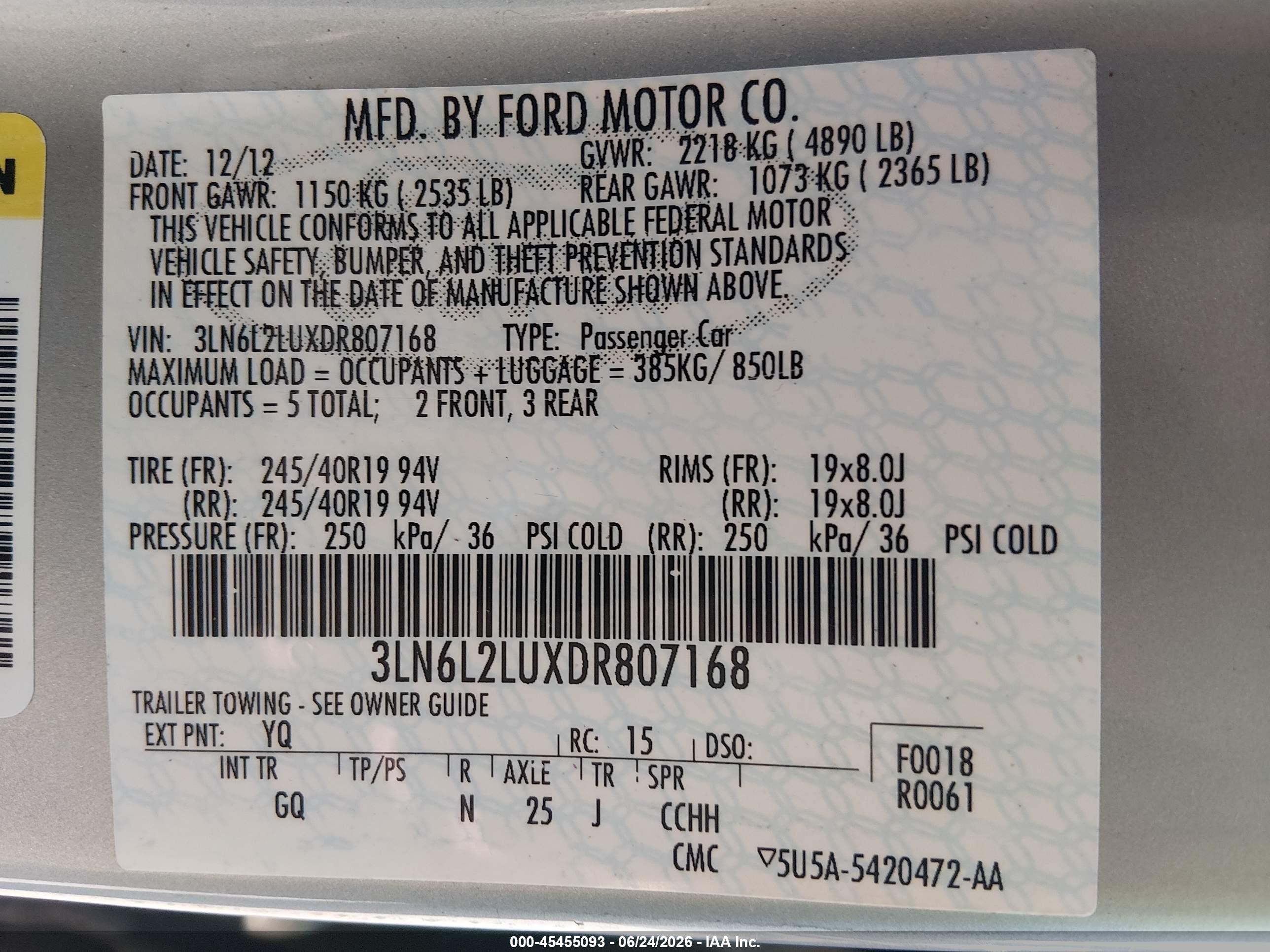 2013 Lincoln Mkz Hybrid   Синий vin: 3LN6L2LUXDR807168