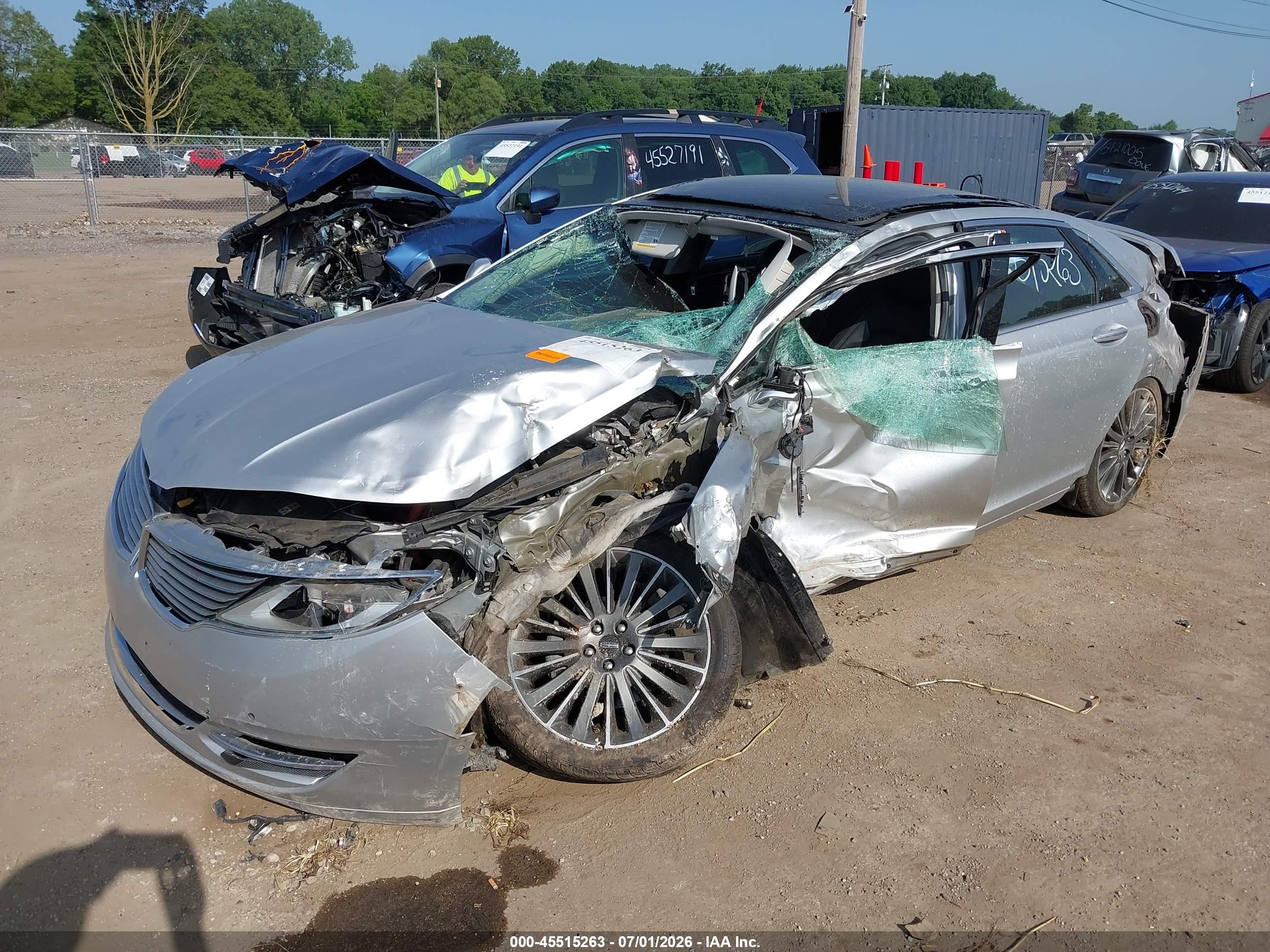 2013 Lincoln Mkz Hybrid   Silver vin: 3LN6L2LUXDR813780