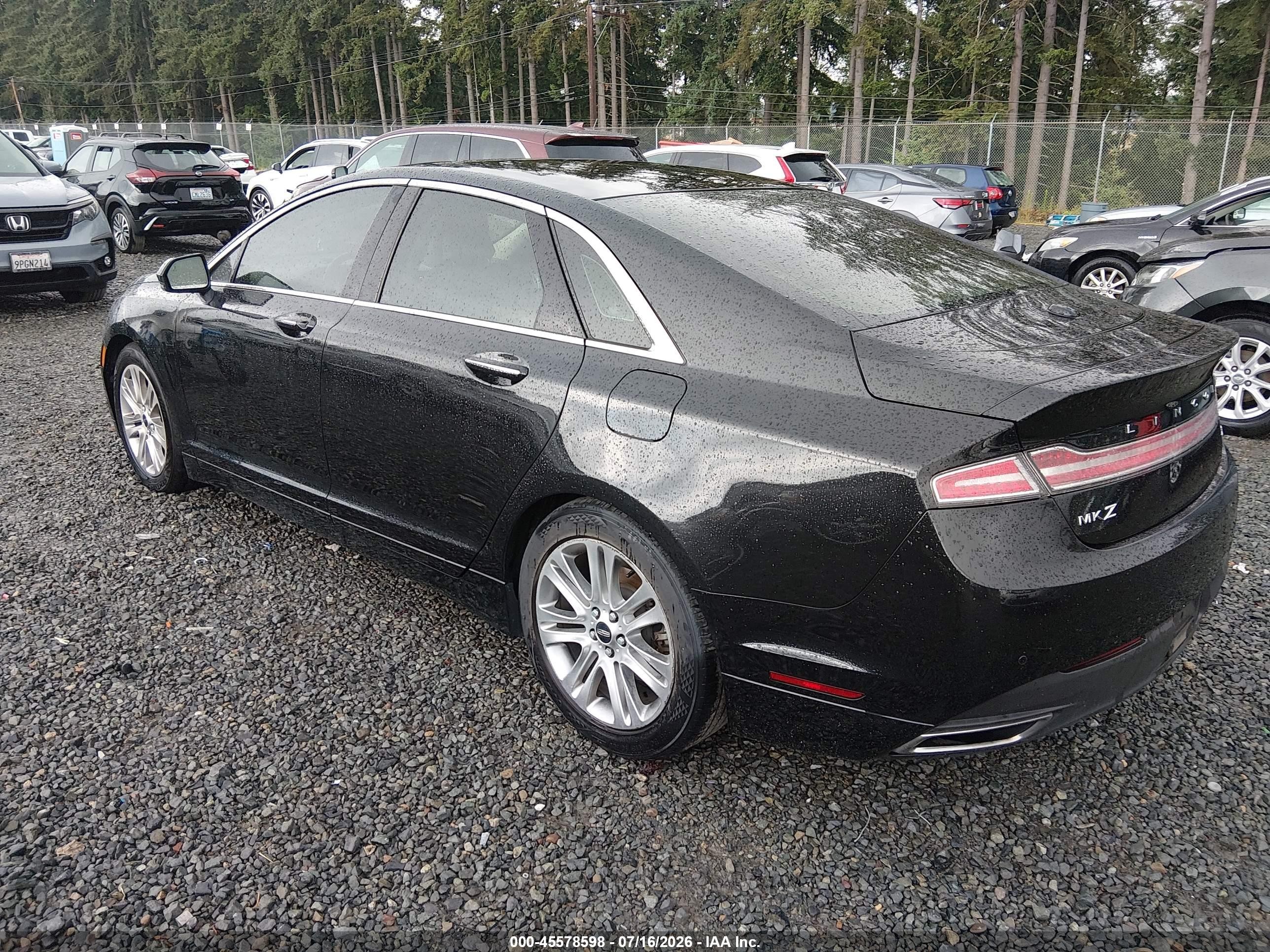 2013 Lincoln Mkz Hybrid   Black vin: 3LN6L2LUXDR826609
