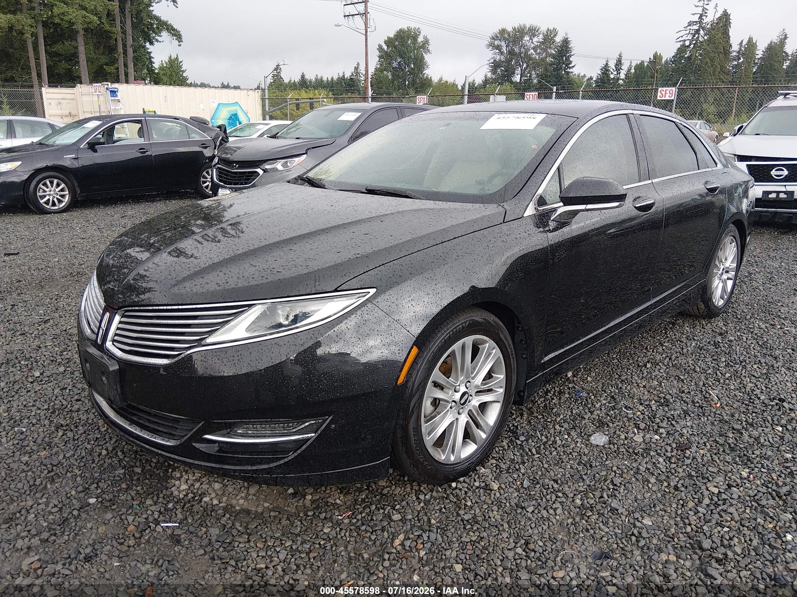 2013 Lincoln Mkz Hybrid   Black vin: 3LN6L2LUXDR826609