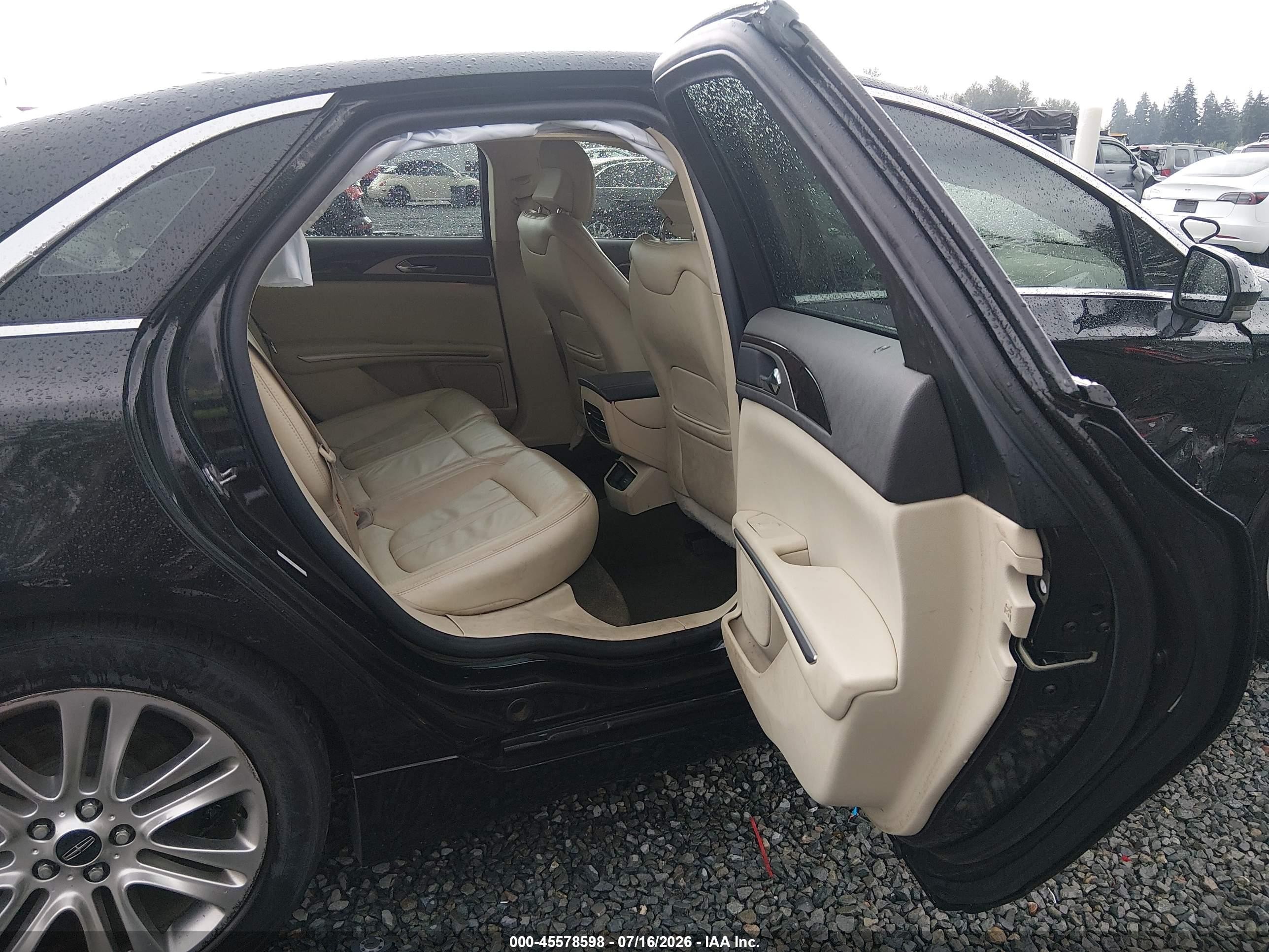 2013 Lincoln Mkz Hybrid   Black vin: 3LN6L2LUXDR826609