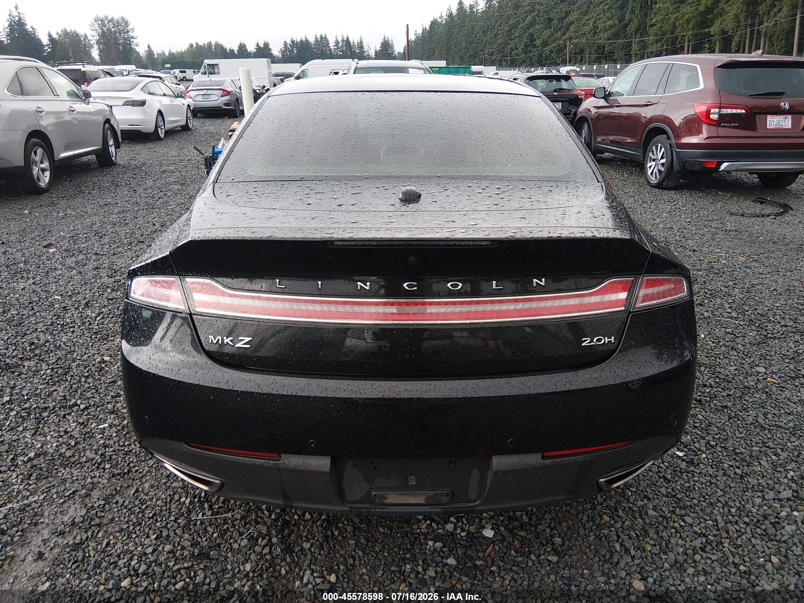 2013 Lincoln Mkz Hybrid   Black vin: 3LN6L2LUXDR826609