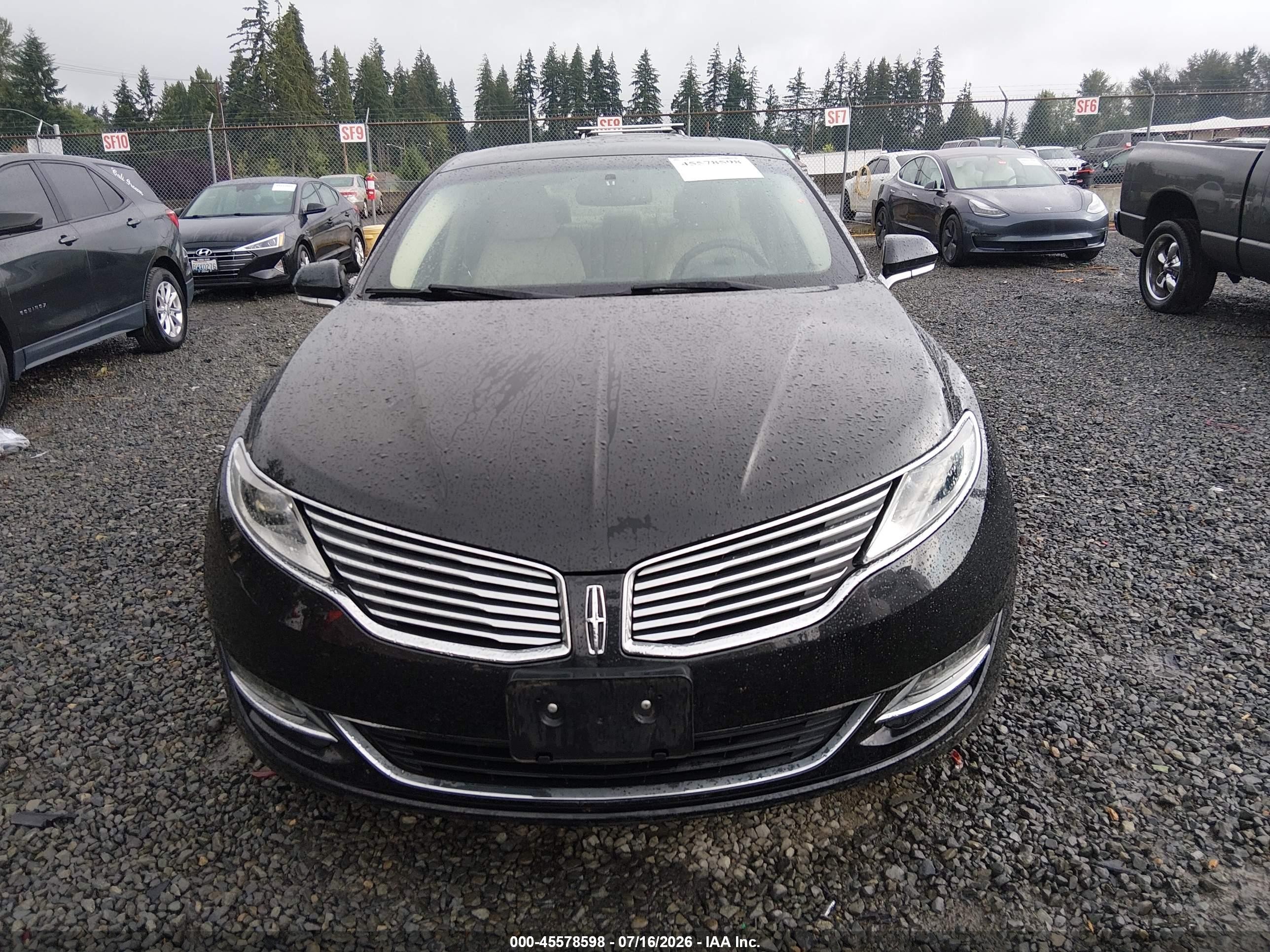 2013 Lincoln Mkz Hybrid   Black vin: 3LN6L2LUXDR826609