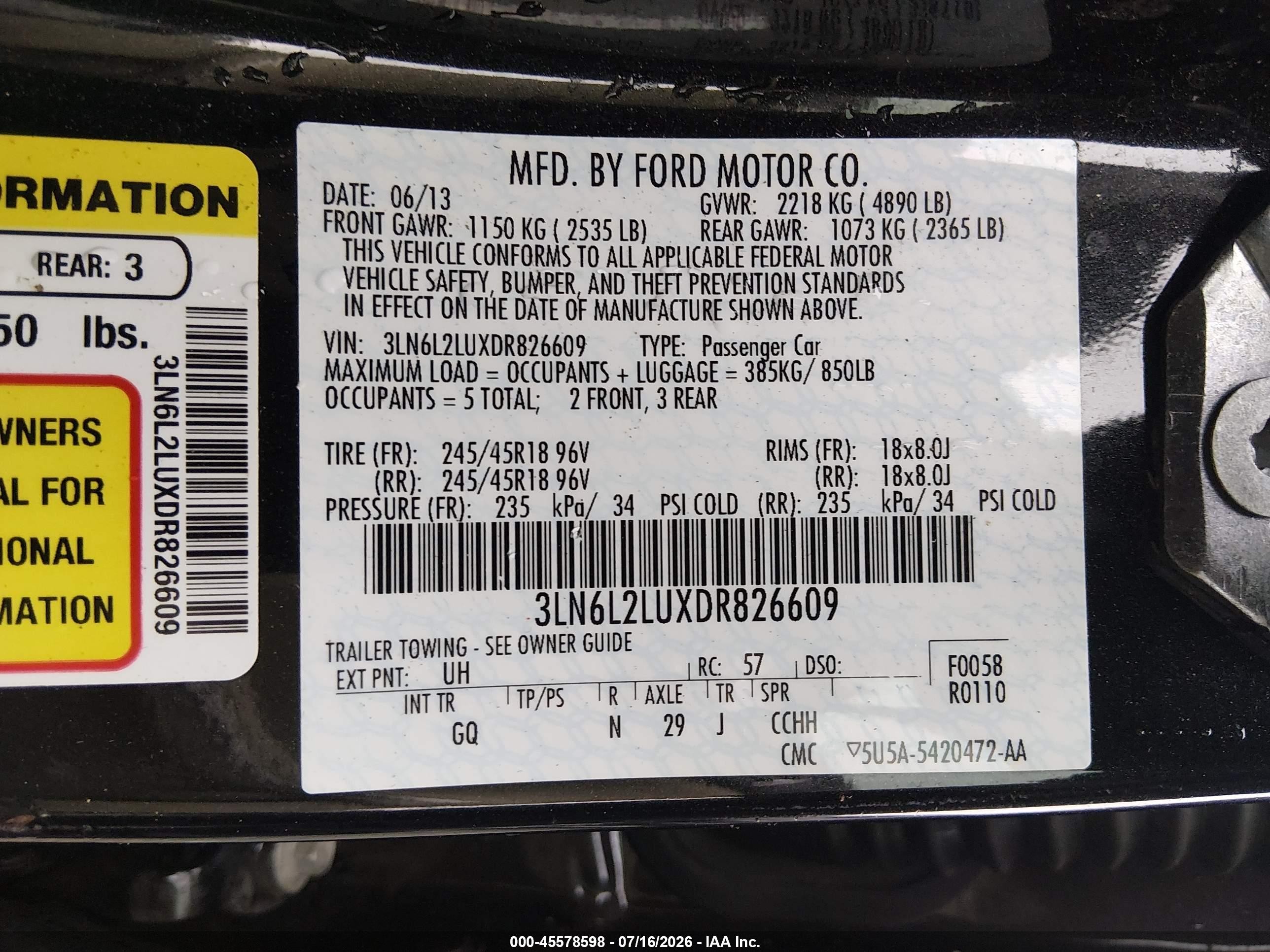 2013 Lincoln Mkz Hybrid   Black vin: 3LN6L2LUXDR826609
