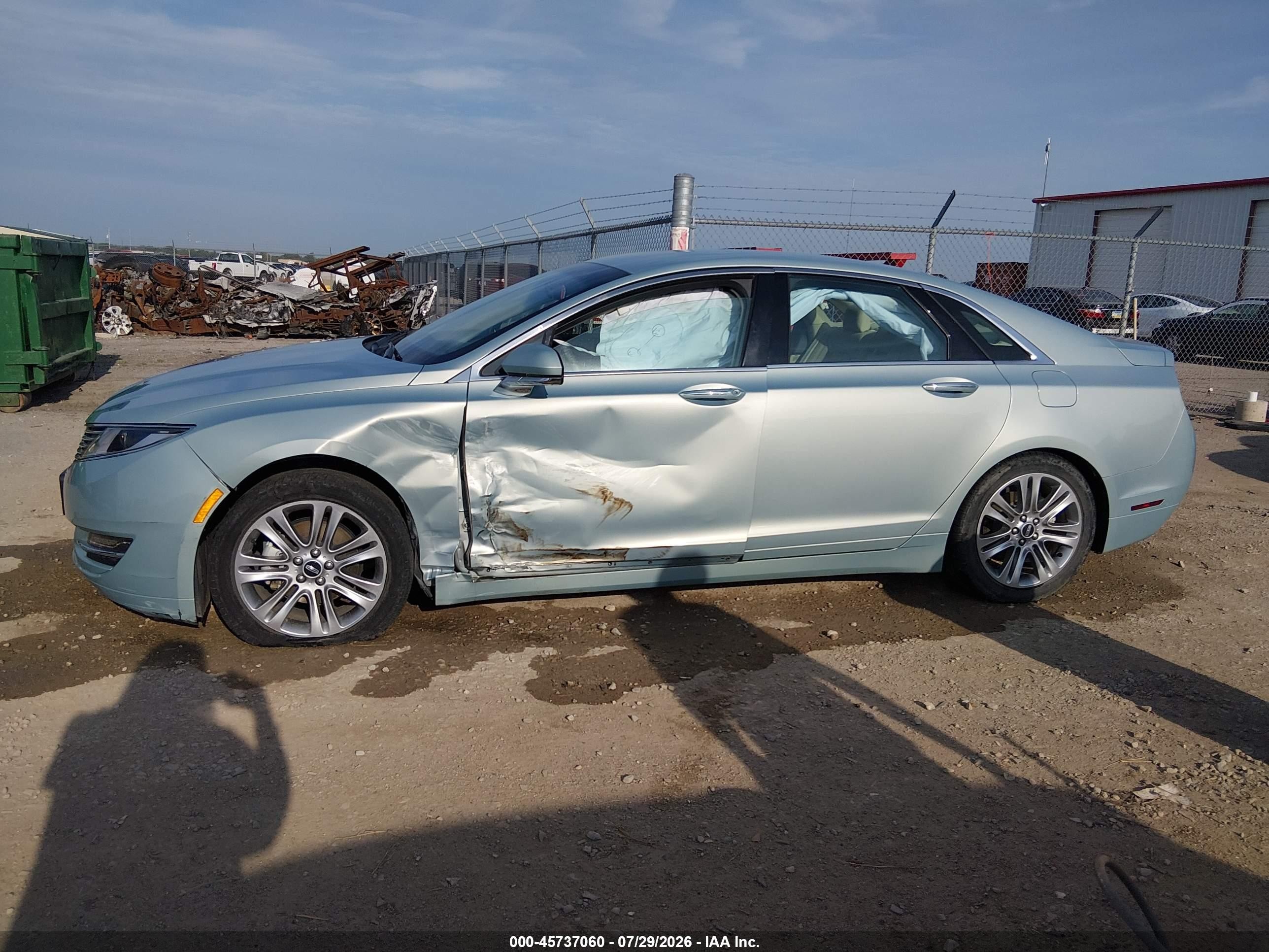 2013 Lincoln Mkz Hybrid   Blue vin: 3LN6L2LUXDR826920