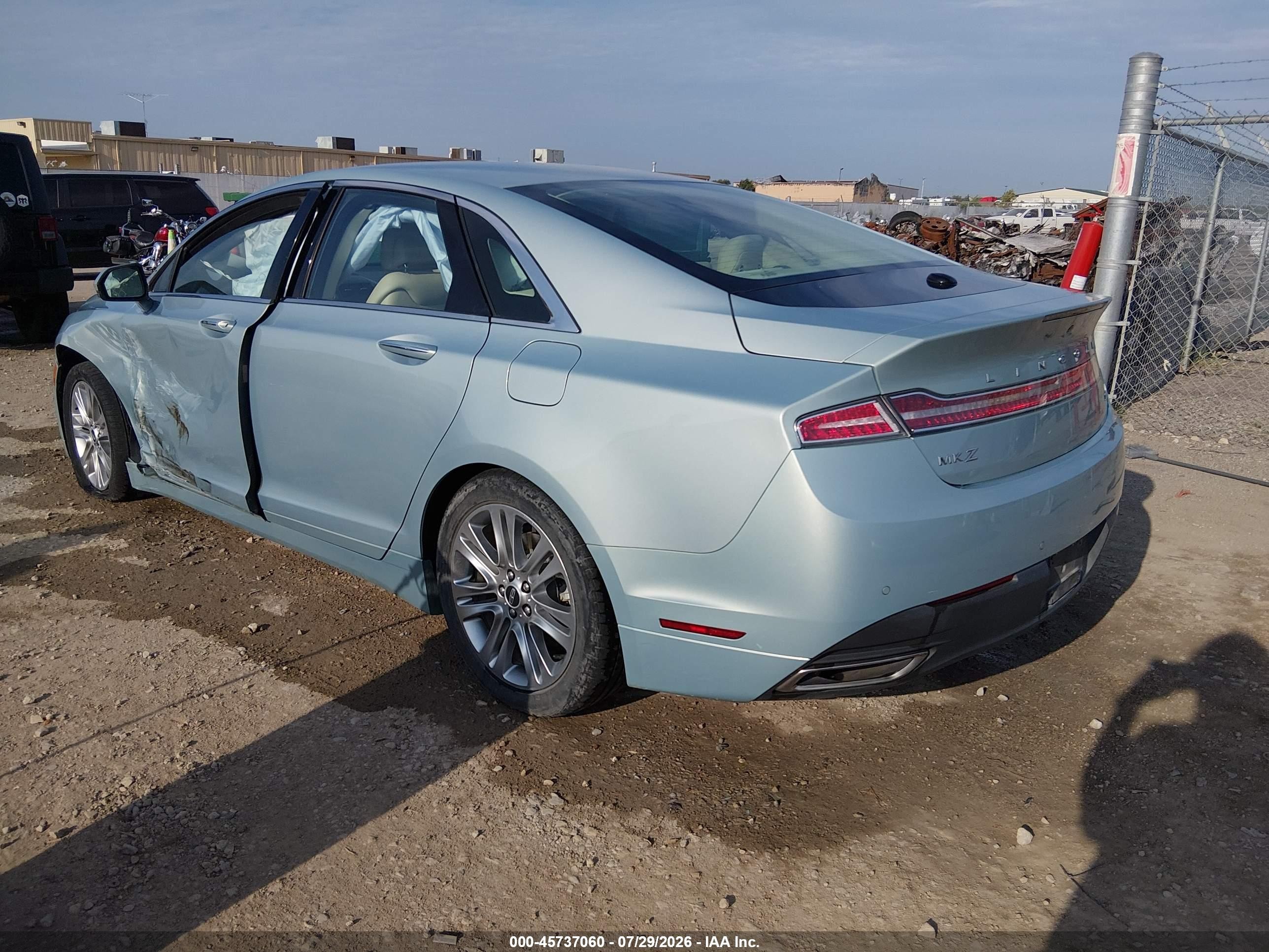 2013 Lincoln Mkz Hybrid   Blue vin: 3LN6L2LUXDR826920