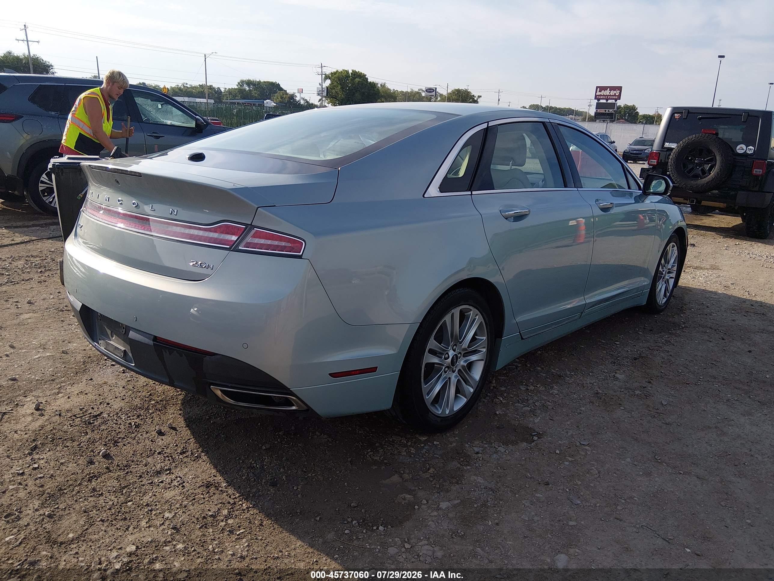 2013 Lincoln Mkz Hybrid   Blue vin: 3LN6L2LUXDR826920