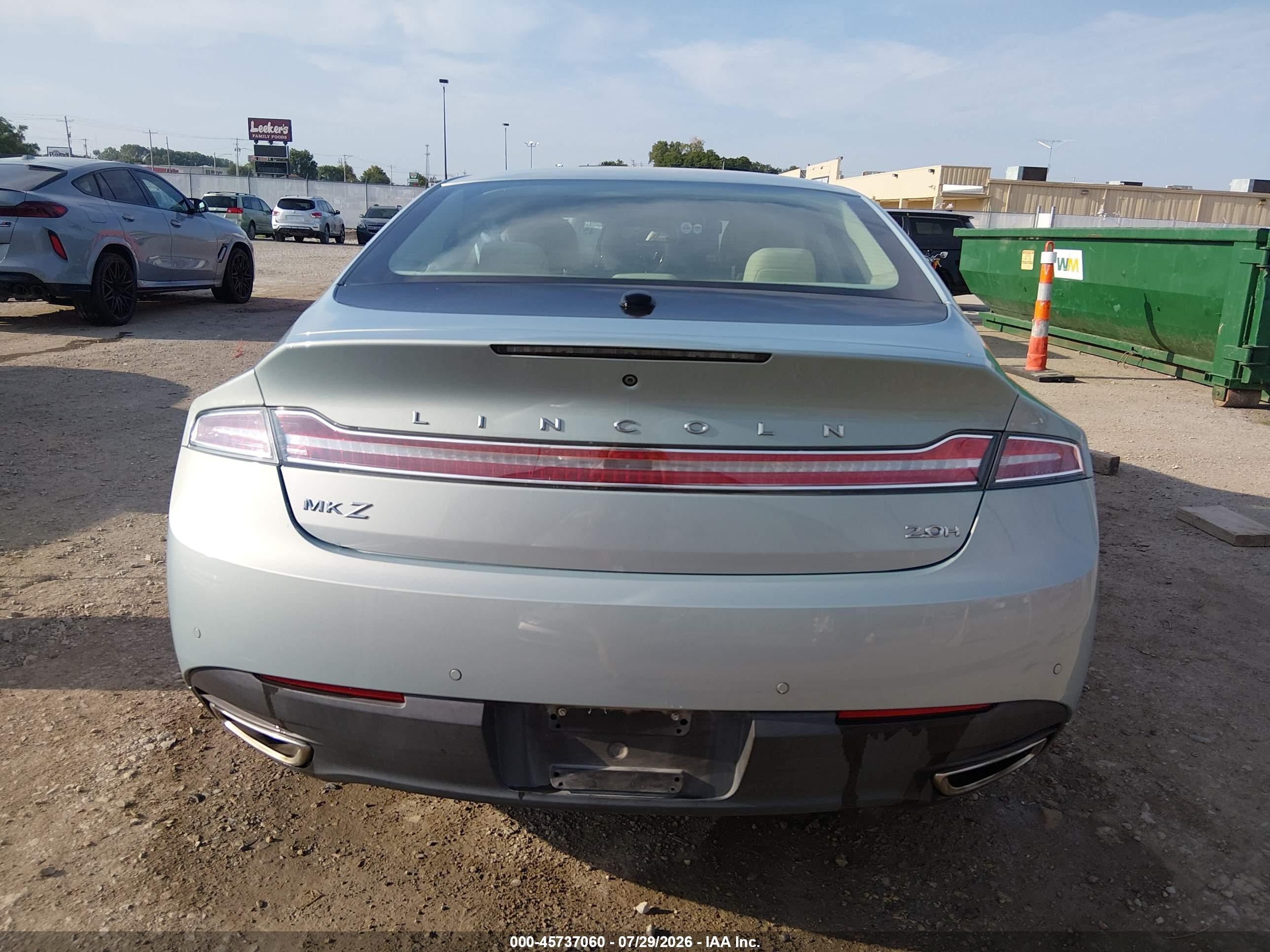 2013 Lincoln Mkz Hybrid   Blue vin: 3LN6L2LUXDR826920