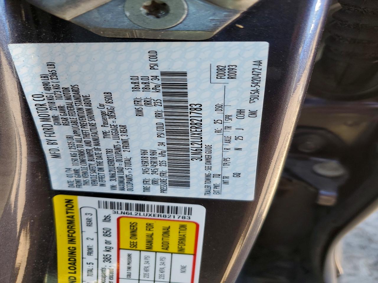 2014 Lincoln Mkz Hybrid Gray vin: 3LN6L2LUXER821783