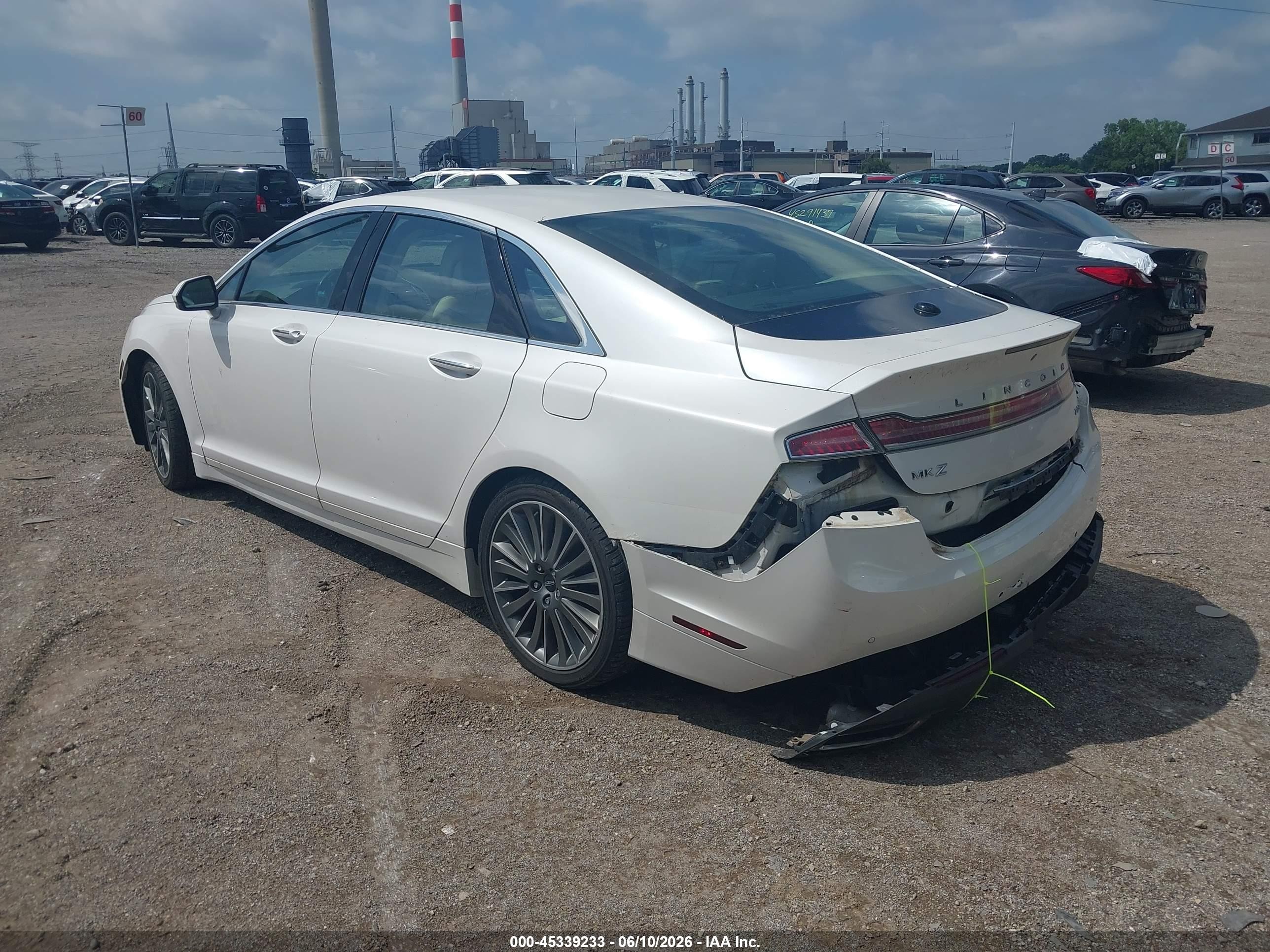 2015 Lincoln Mkz Hybrid   White vin: 3LN6L2LUXFR604140