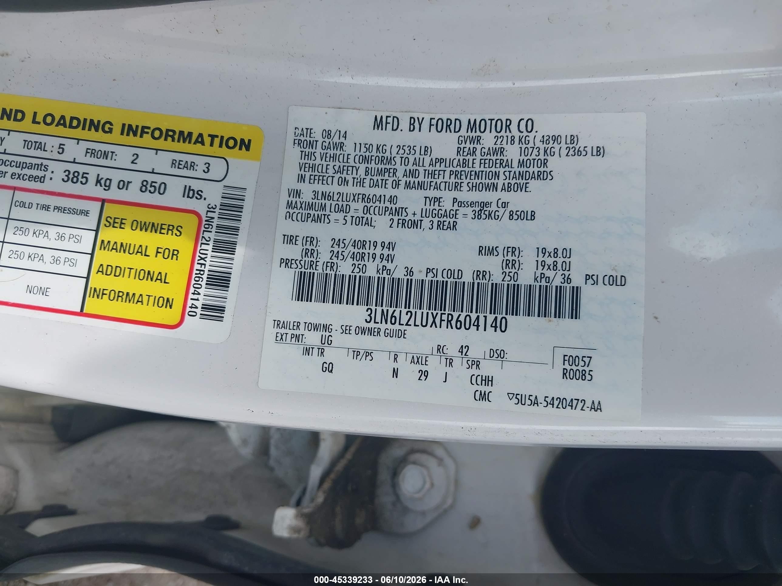 2015 Lincoln Mkz Hybrid   White vin: 3LN6L2LUXFR604140
