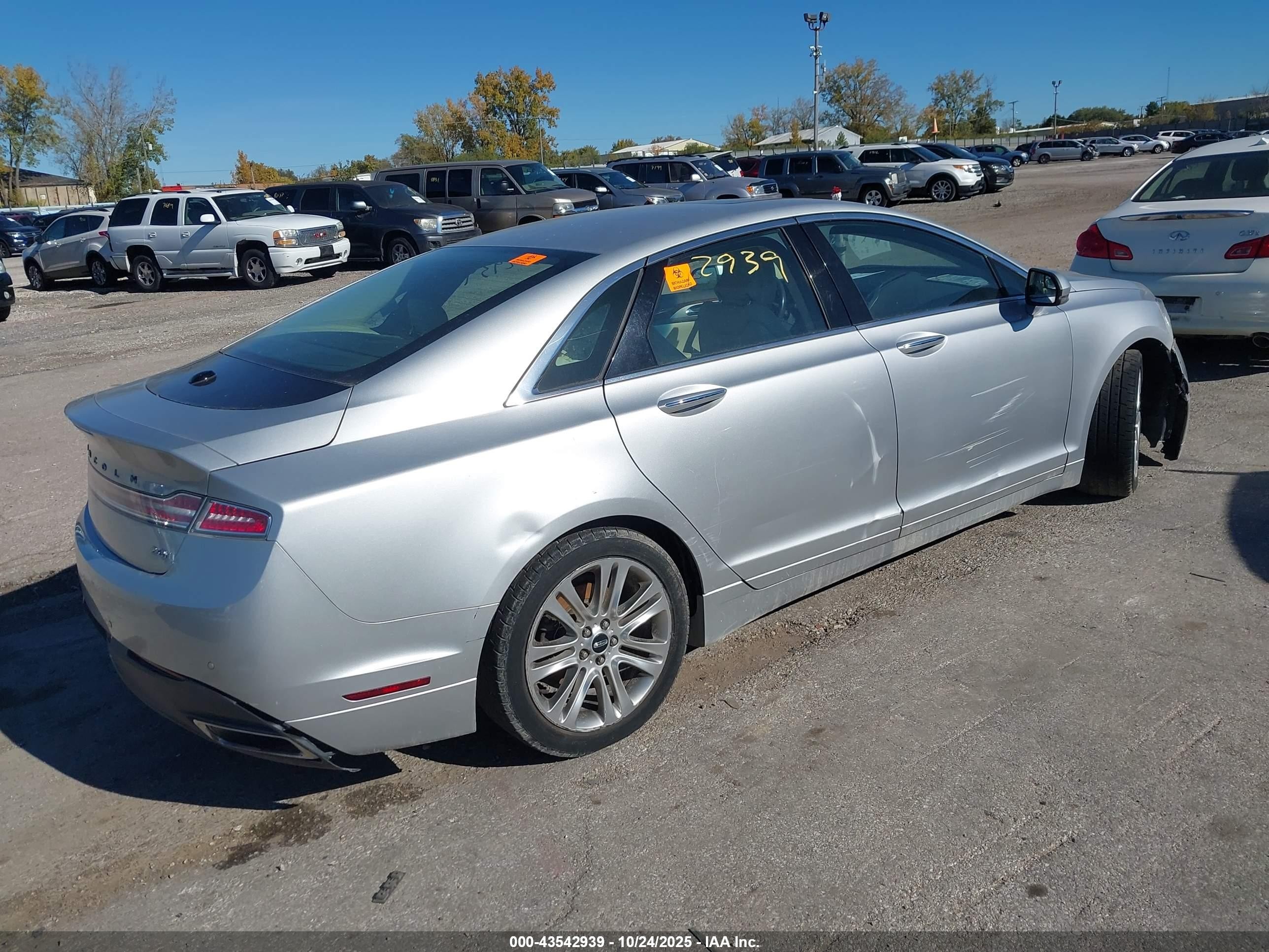 2015 Lincoln Mkz Hybrid   Silver vin: 3LN6L2LUXFR612108