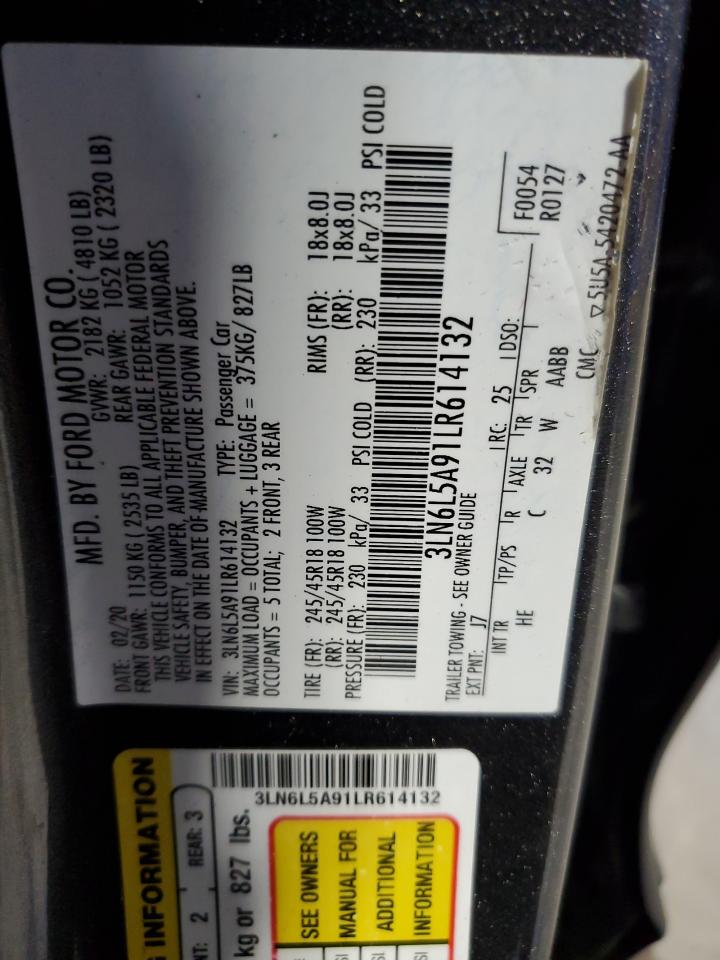 2020 Lincoln Mkz Gray vin: 3LN6L5A91LR614132