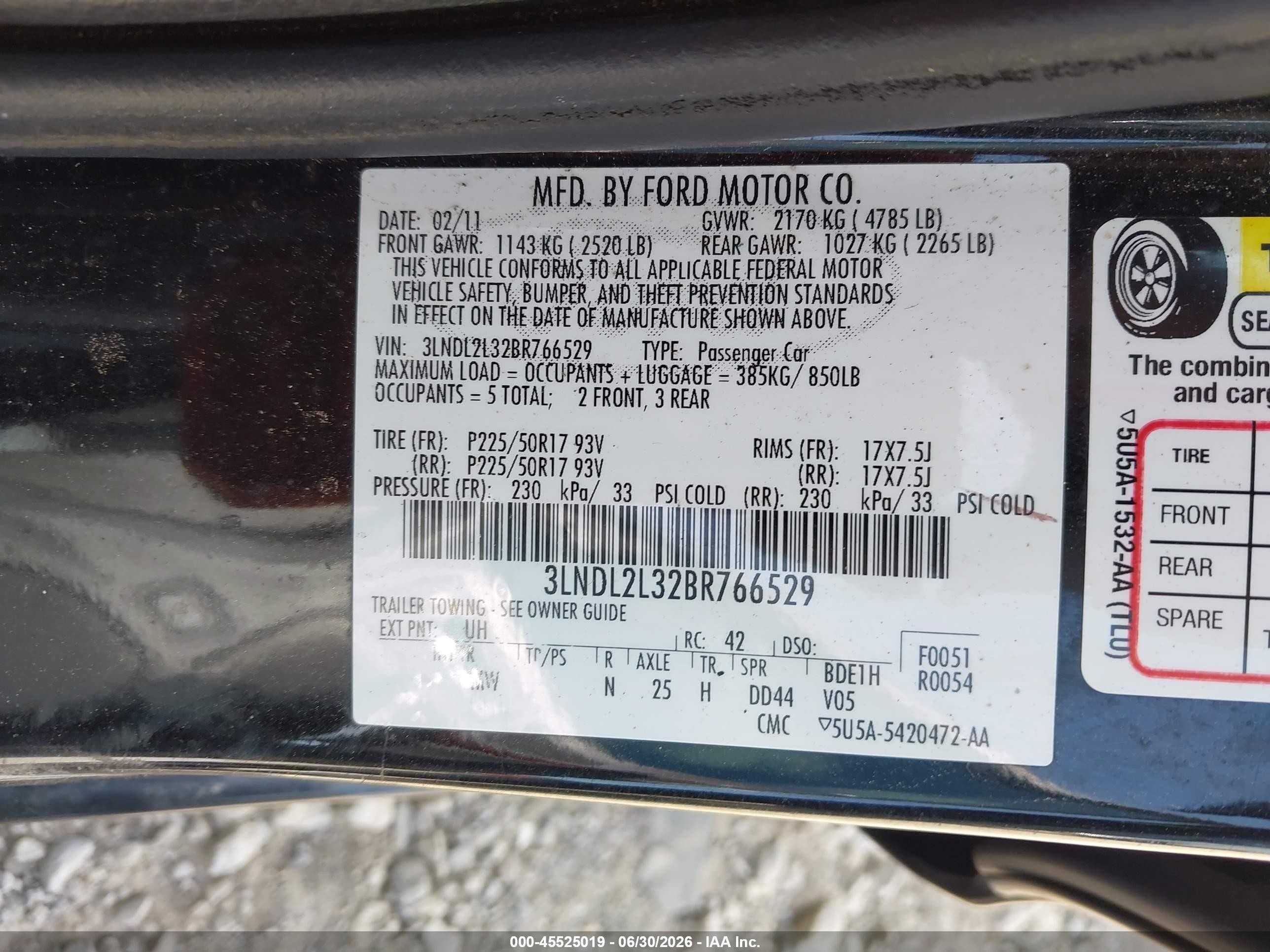 2011 Lincoln Mkz Hybrid   Black vin: 3LNDL2L32BR766529
