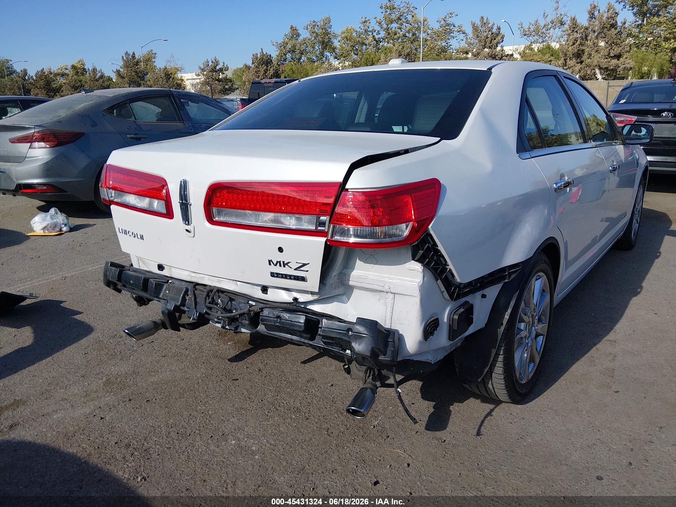 2011 Lincoln Mkz Hybrid White vin: 3LNDL2L34BR753295