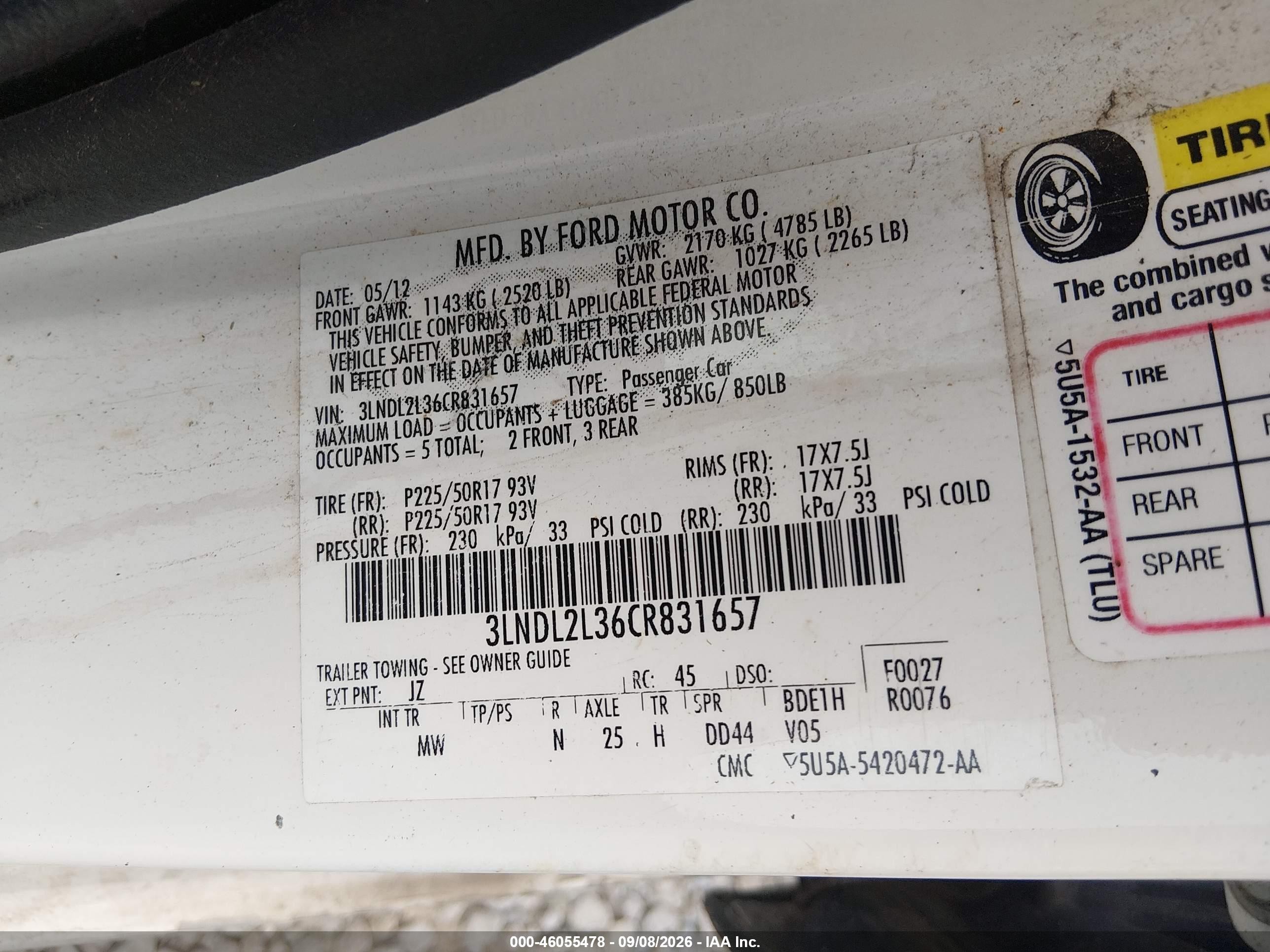 2012 Lincoln Mkz Hybrid   White vin: 3LNDL2L36CR831657