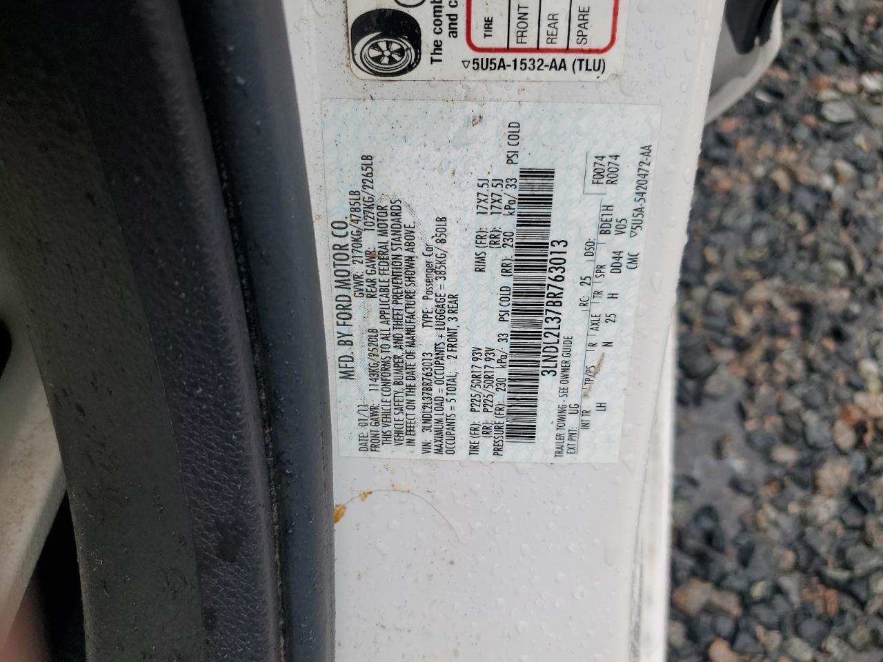 2011 Lincoln Mkz Hybrid White vin: 3LNDL2L37BR763013