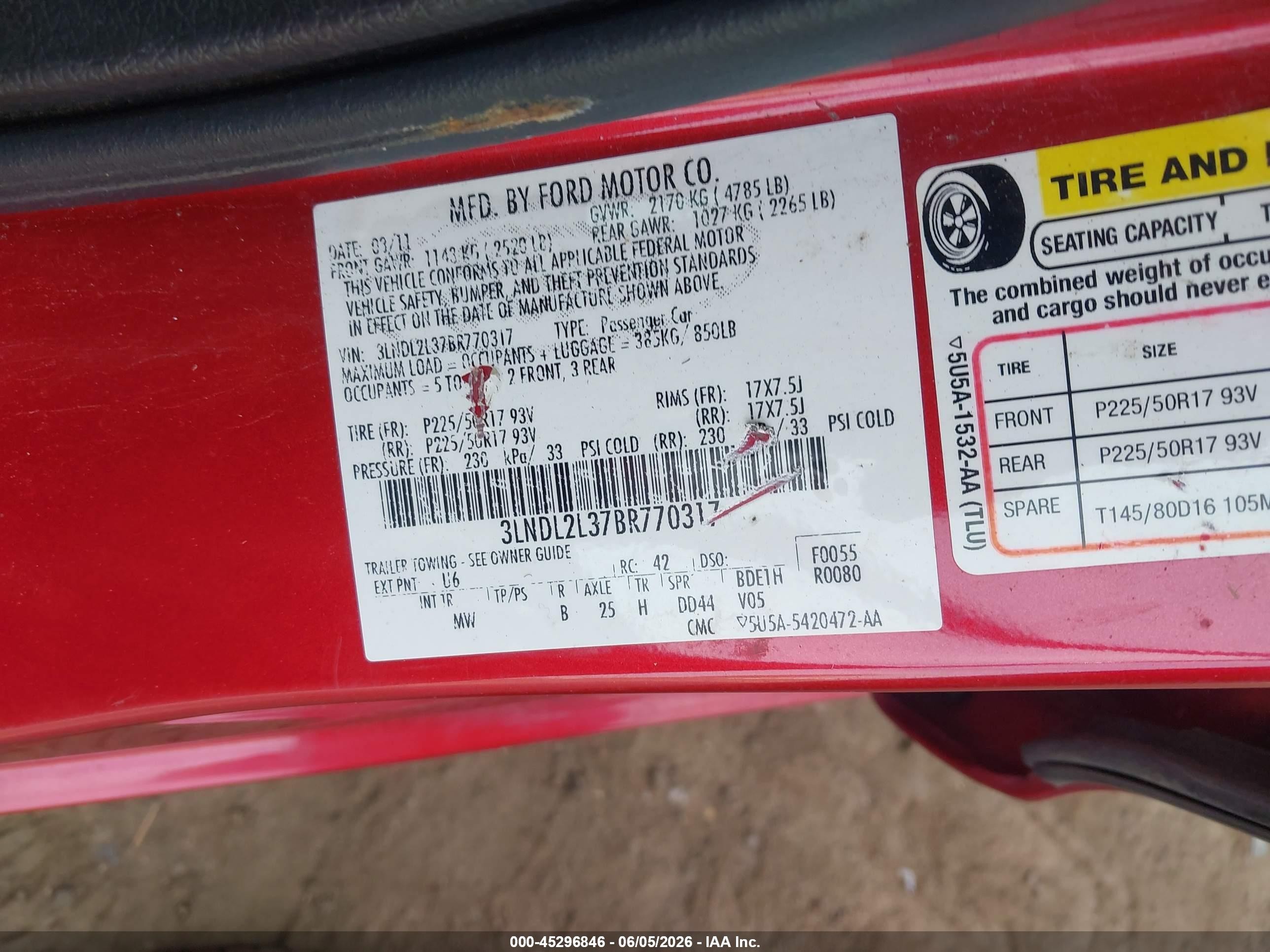 2011 Lincoln Mkz Hybrid   Red vin: 3LNDL2L37BR770317