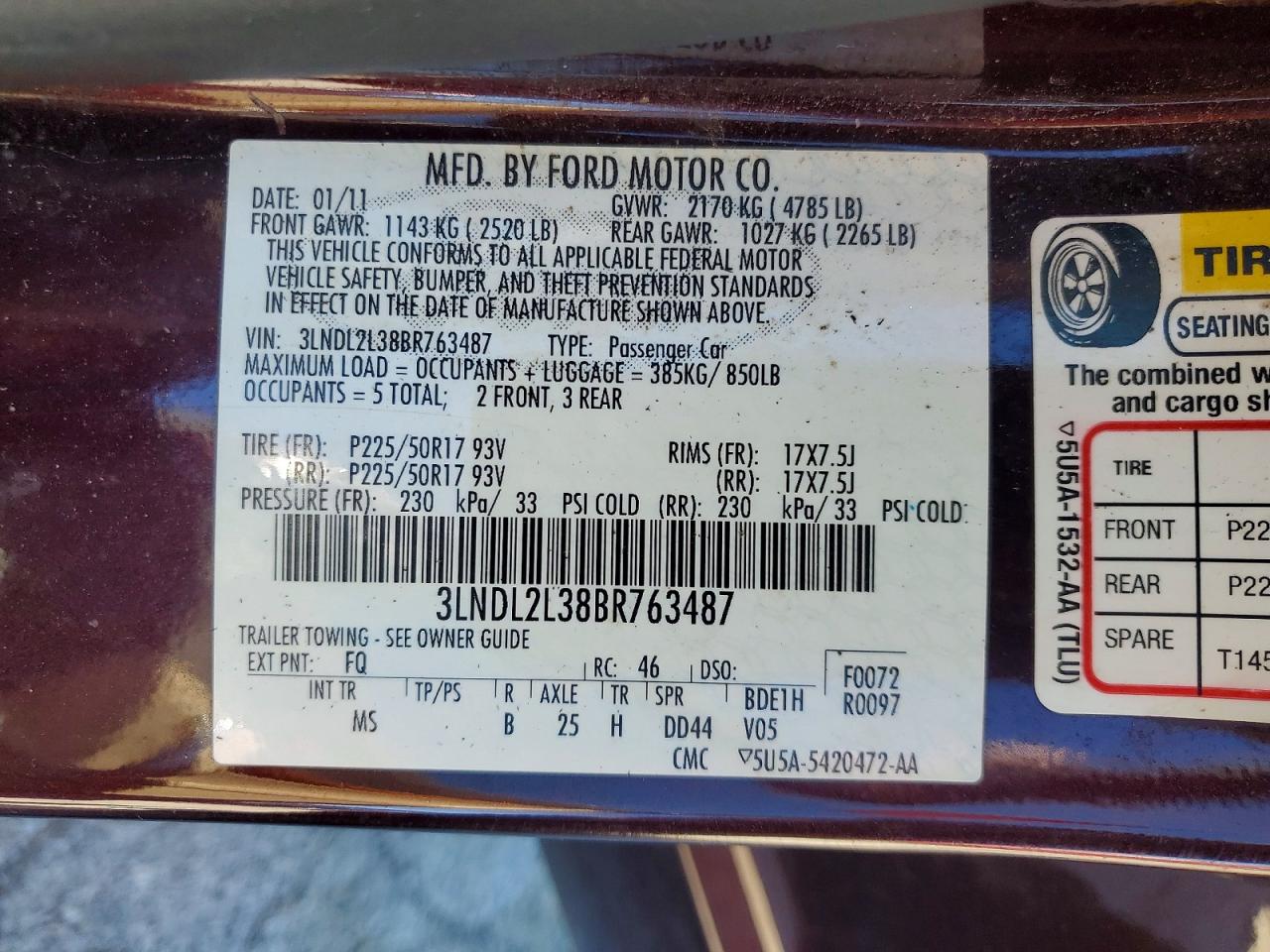 2011 Lincoln Mkz Hybrid Maroon vin: 3LNDL2L38BR763487