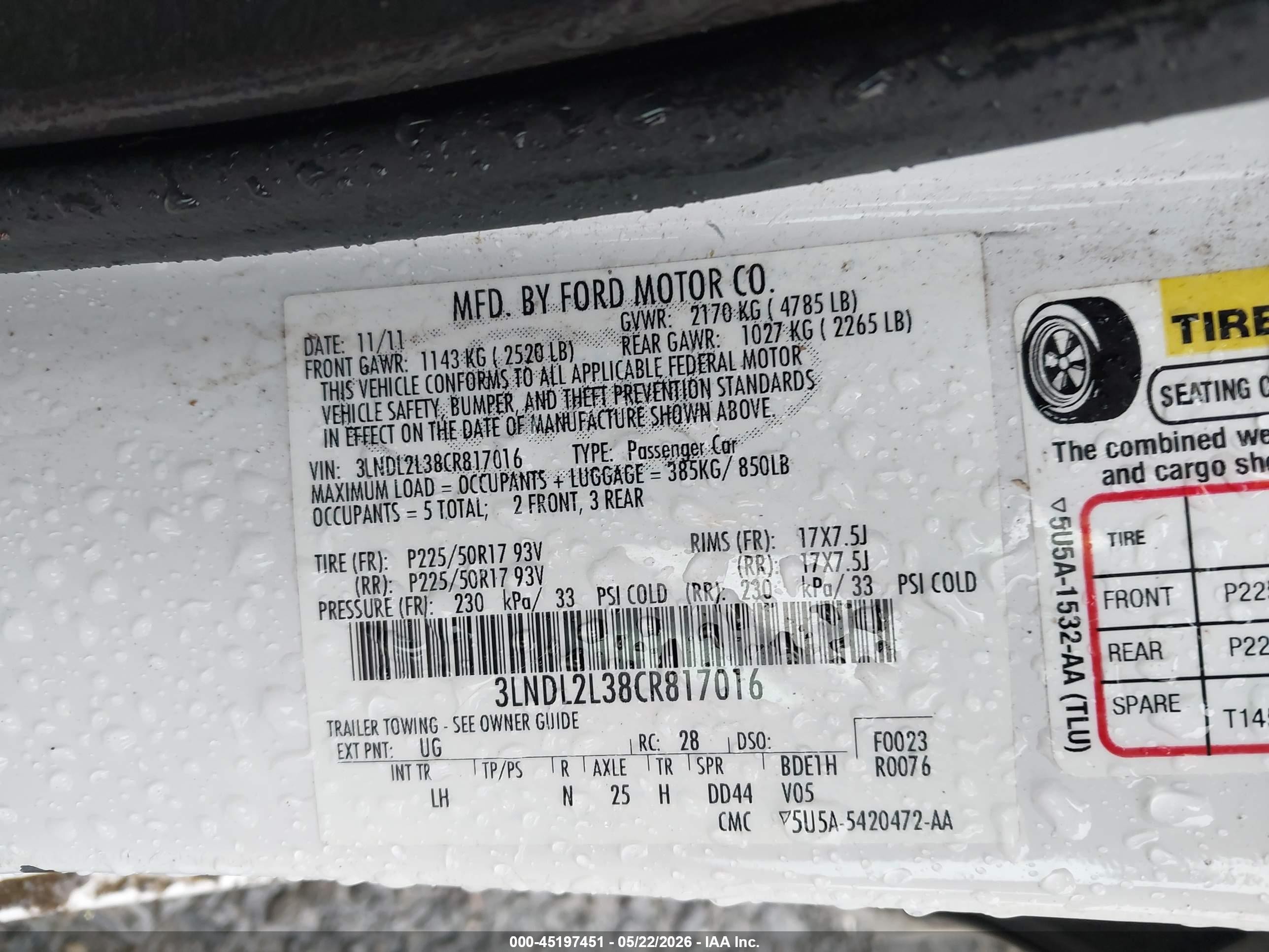 2012 Lincoln Mkz Hybrid   White vin: 3LNDL2L38CR817016