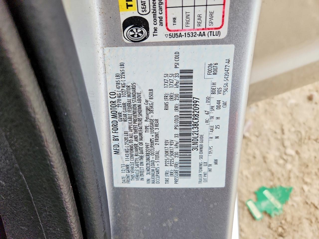 2012 Lincoln Mkz Hybrid Silver vin: 3LNDL2L38CR820997