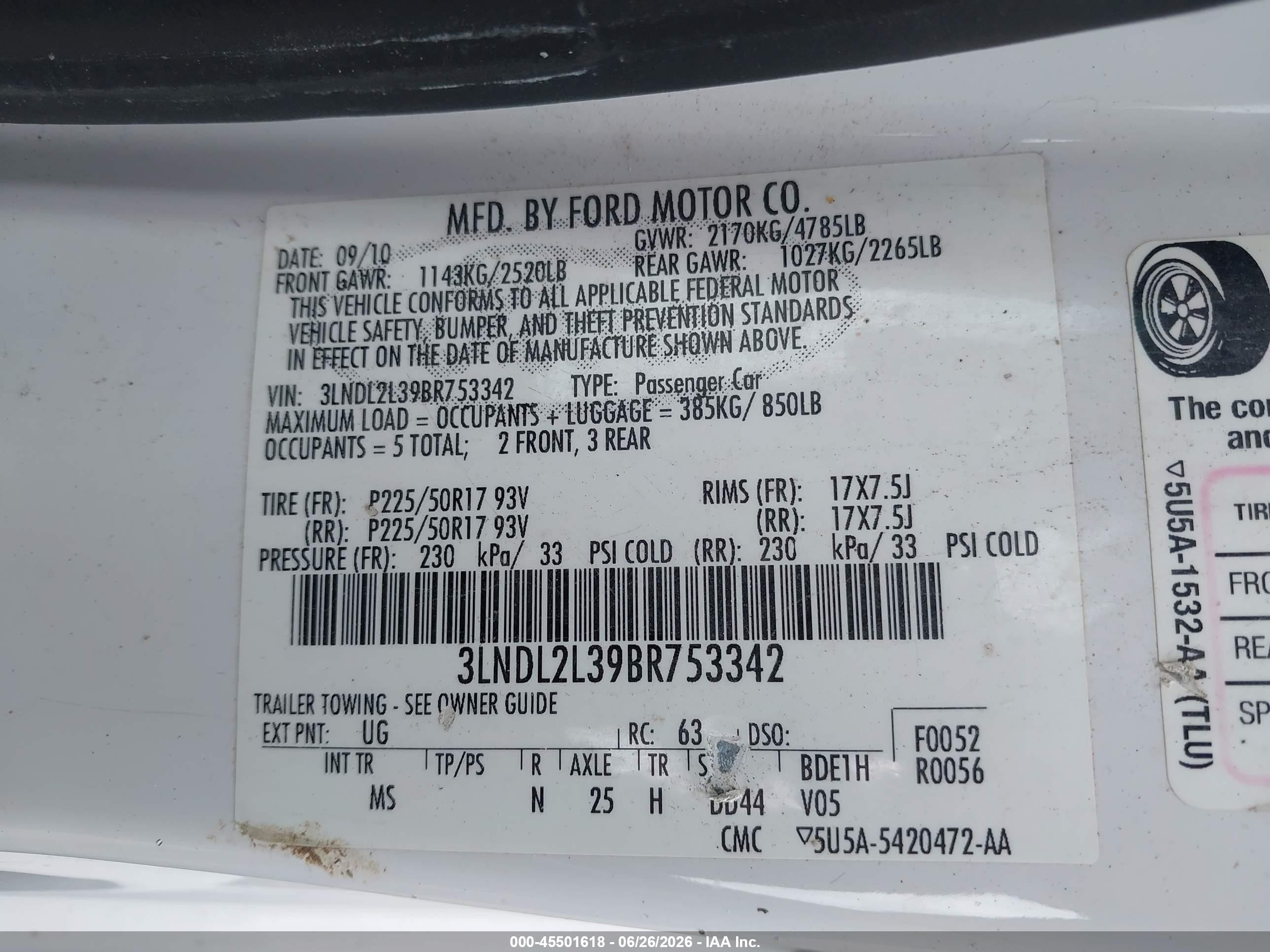 2011 Lincoln Mkz Hybrid   White vin: 3LNDL2L39BR753342