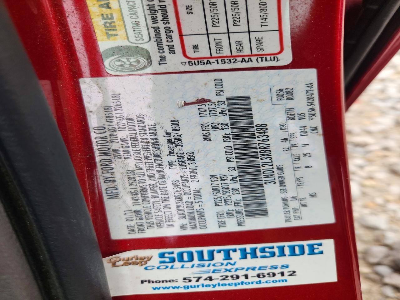 2011 Lincoln Mkz Hybrid Red vin: 3LNDL2L3XBR763488
