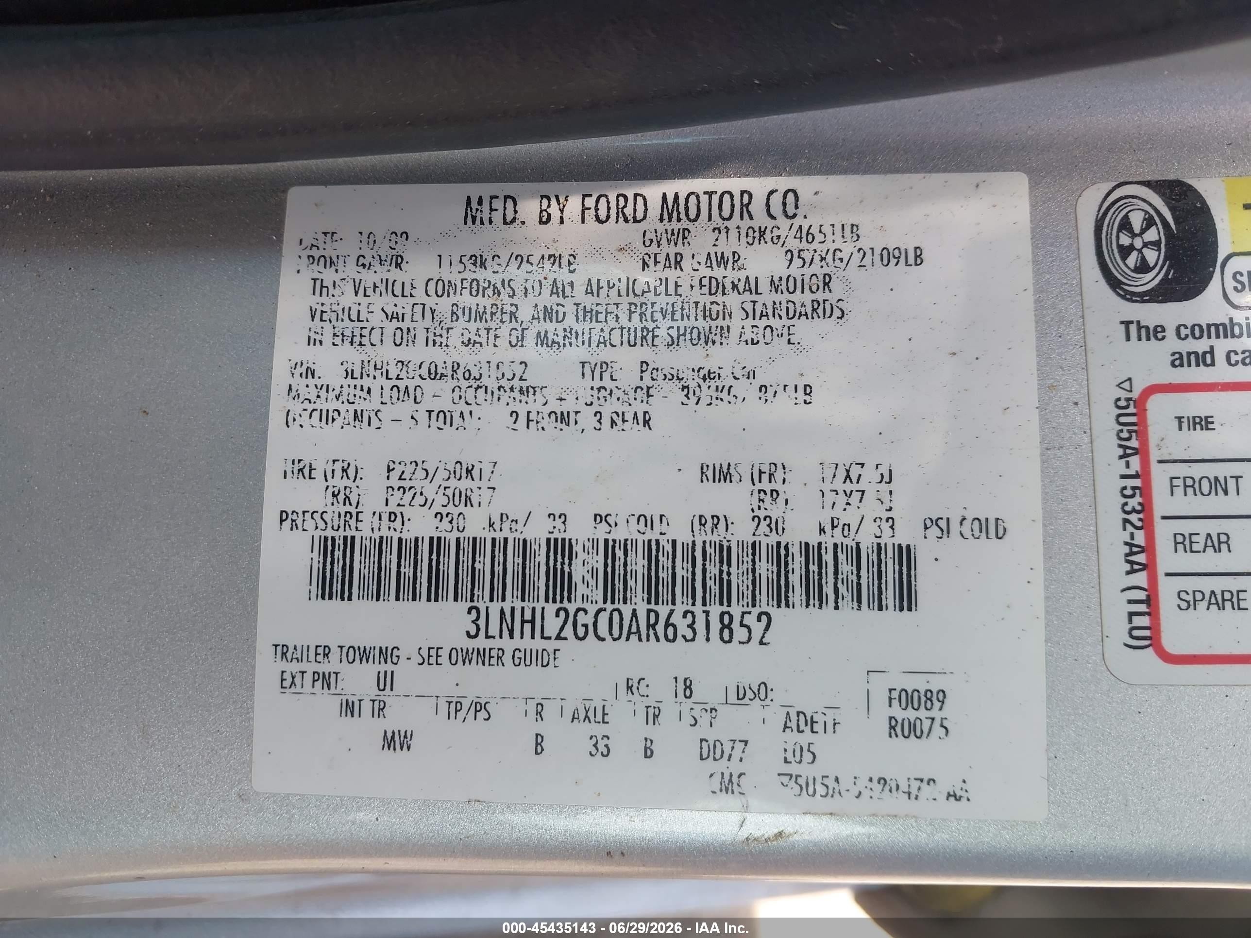 2010 Lincoln Mkz   Silver vin: 3LNHL2GC0AR631852