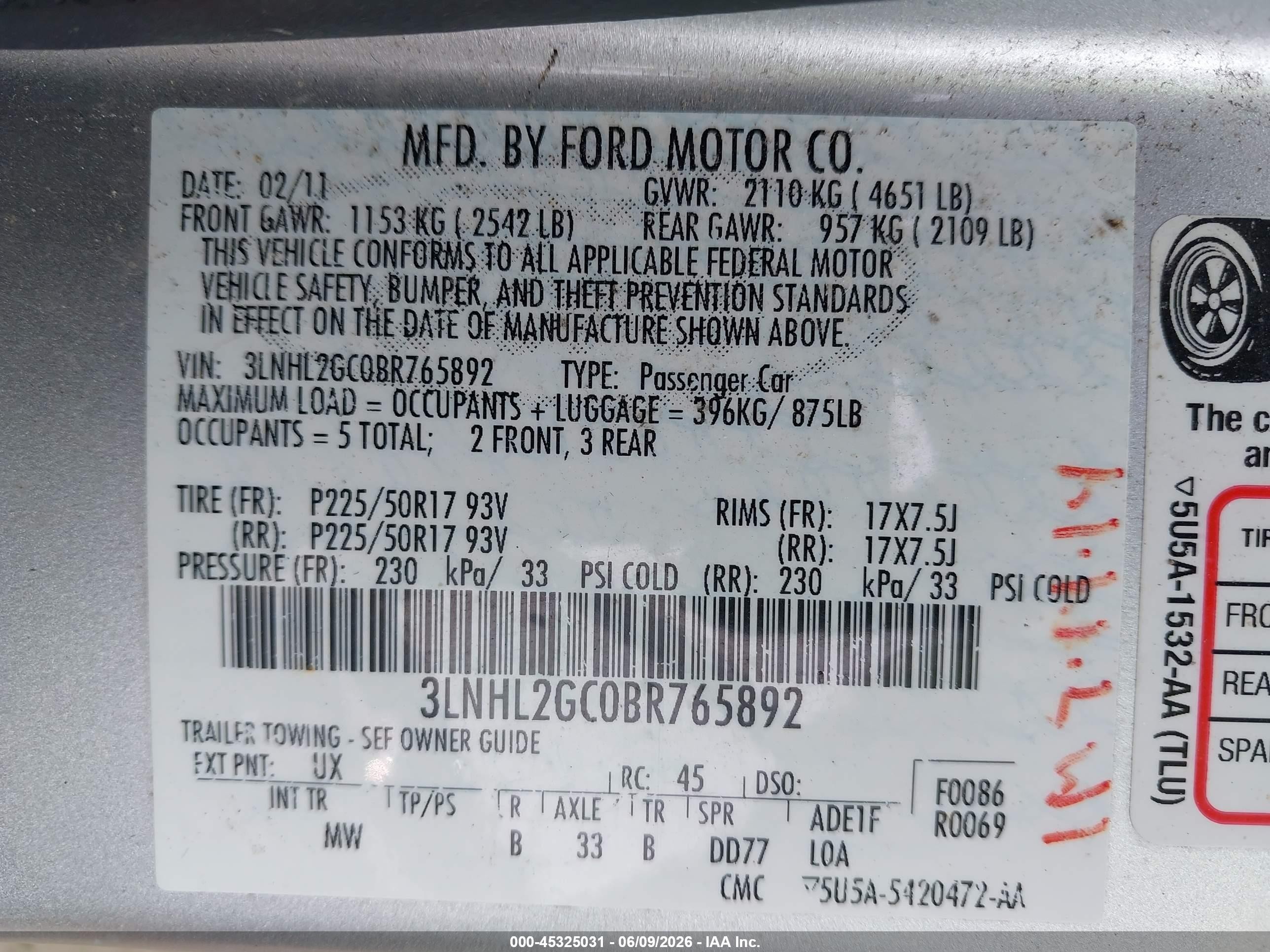 2011 Lincoln Mkz   Silver vin: 3LNHL2GC0BR765892