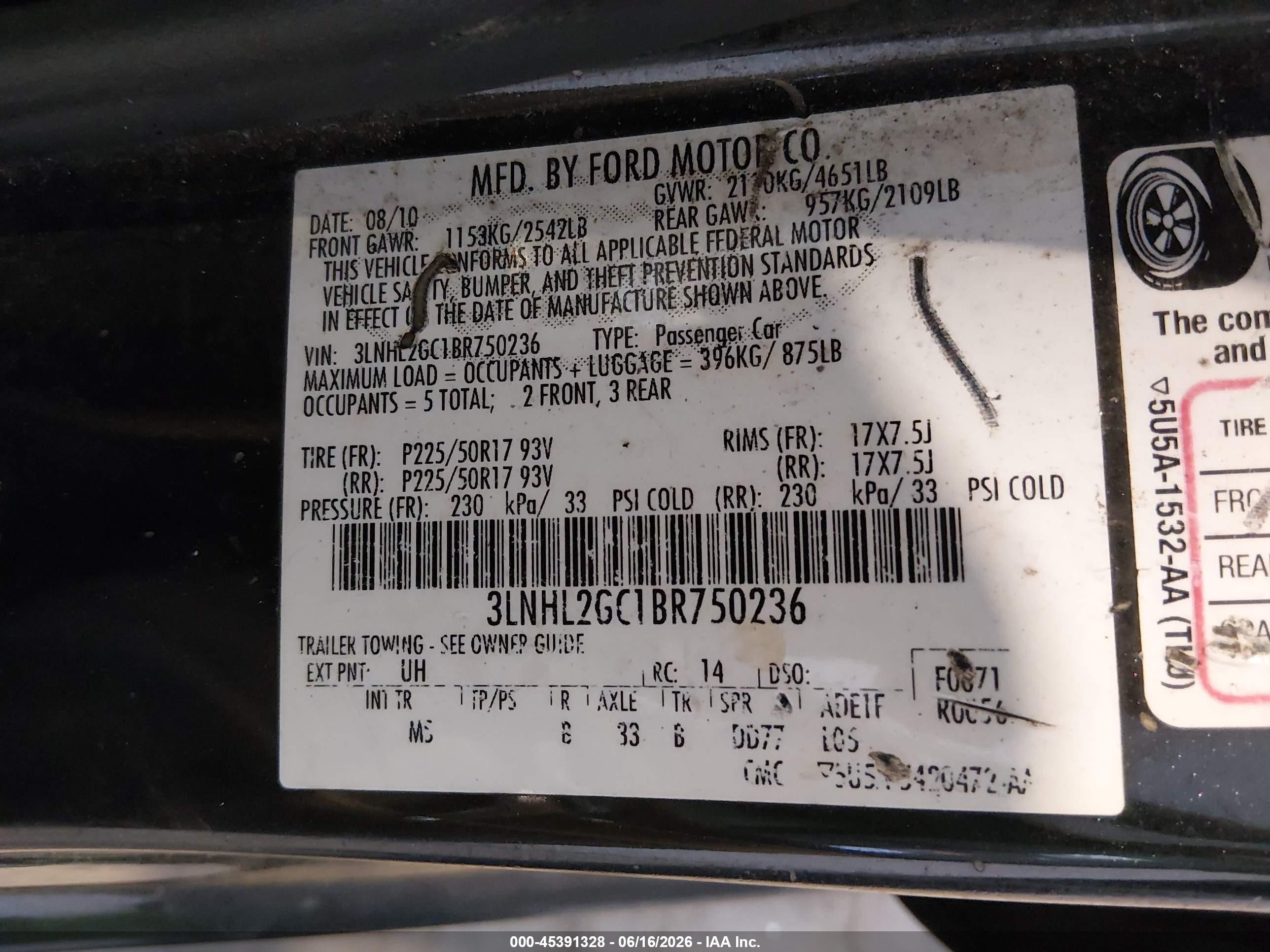 2011 Lincoln Mkz   Black vin: 3LNHL2GC1BR750236